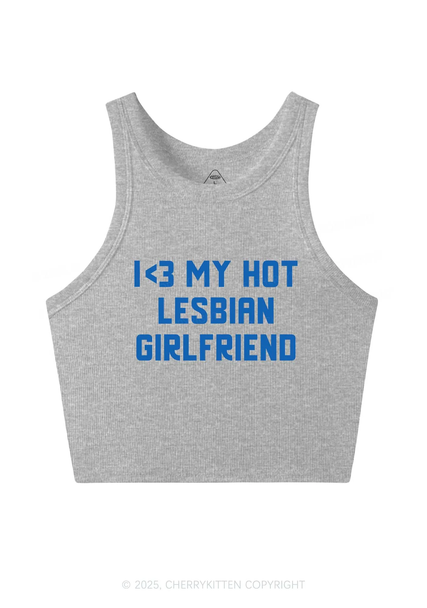 My Hot Lesbian GF Pride Y2K Crop Tank Top Cherrykitten - Image 4
