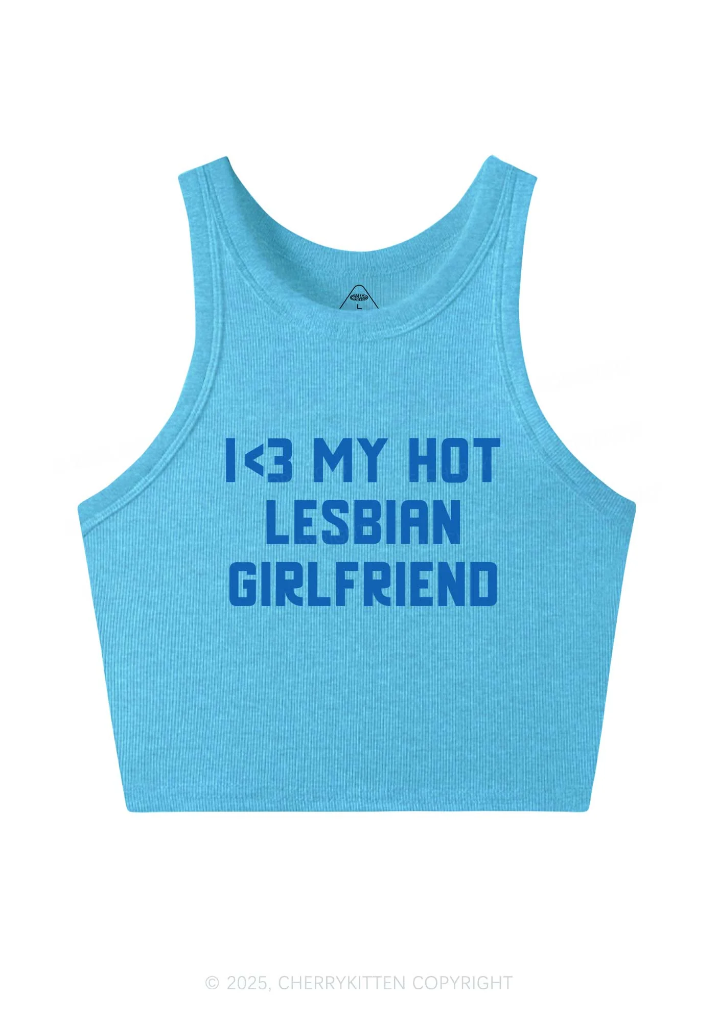 My Hot Lesbian GF Pride Y2K Crop Tank Top Cherrykitten - Image 5