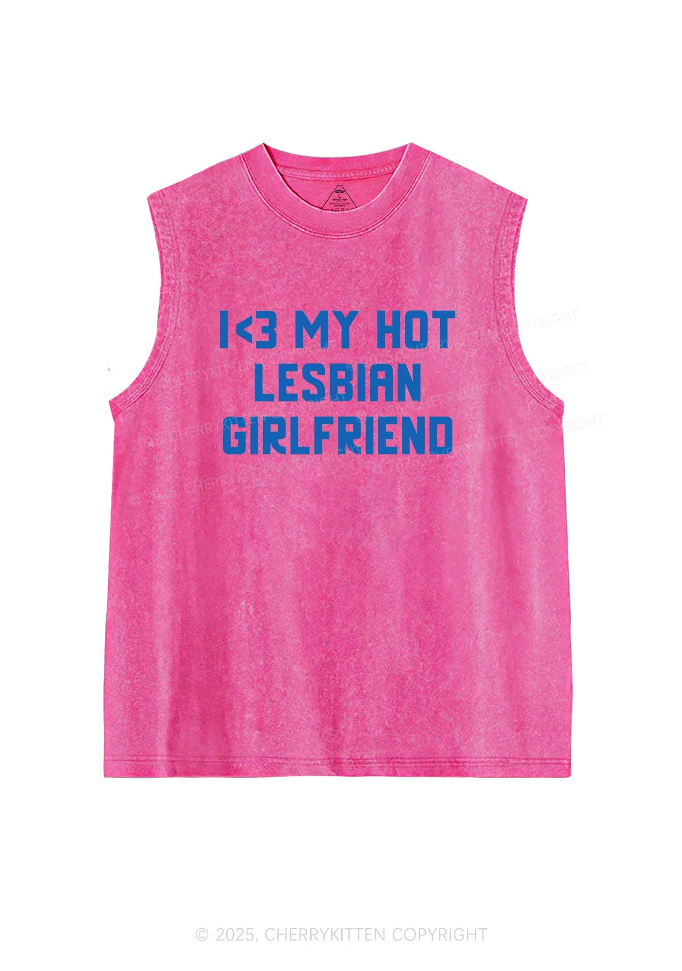 My Hot Lesbian GF Pride Y2K Washed Muscle Tank Cherrykitten - Image 3