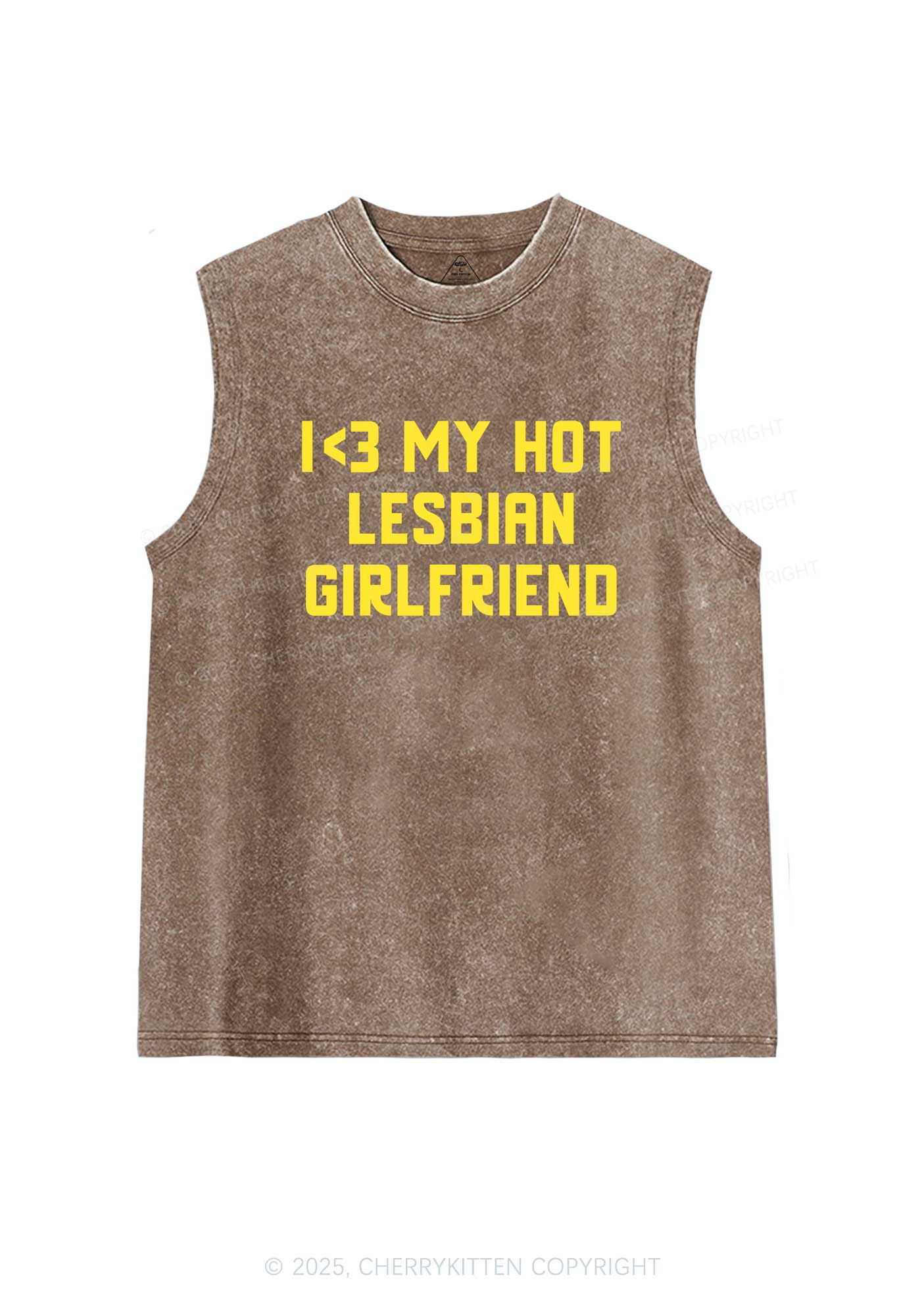 My Hot Lesbian GF Pride Y2K Washed Muscle Tank Cherrykitten - Image 5