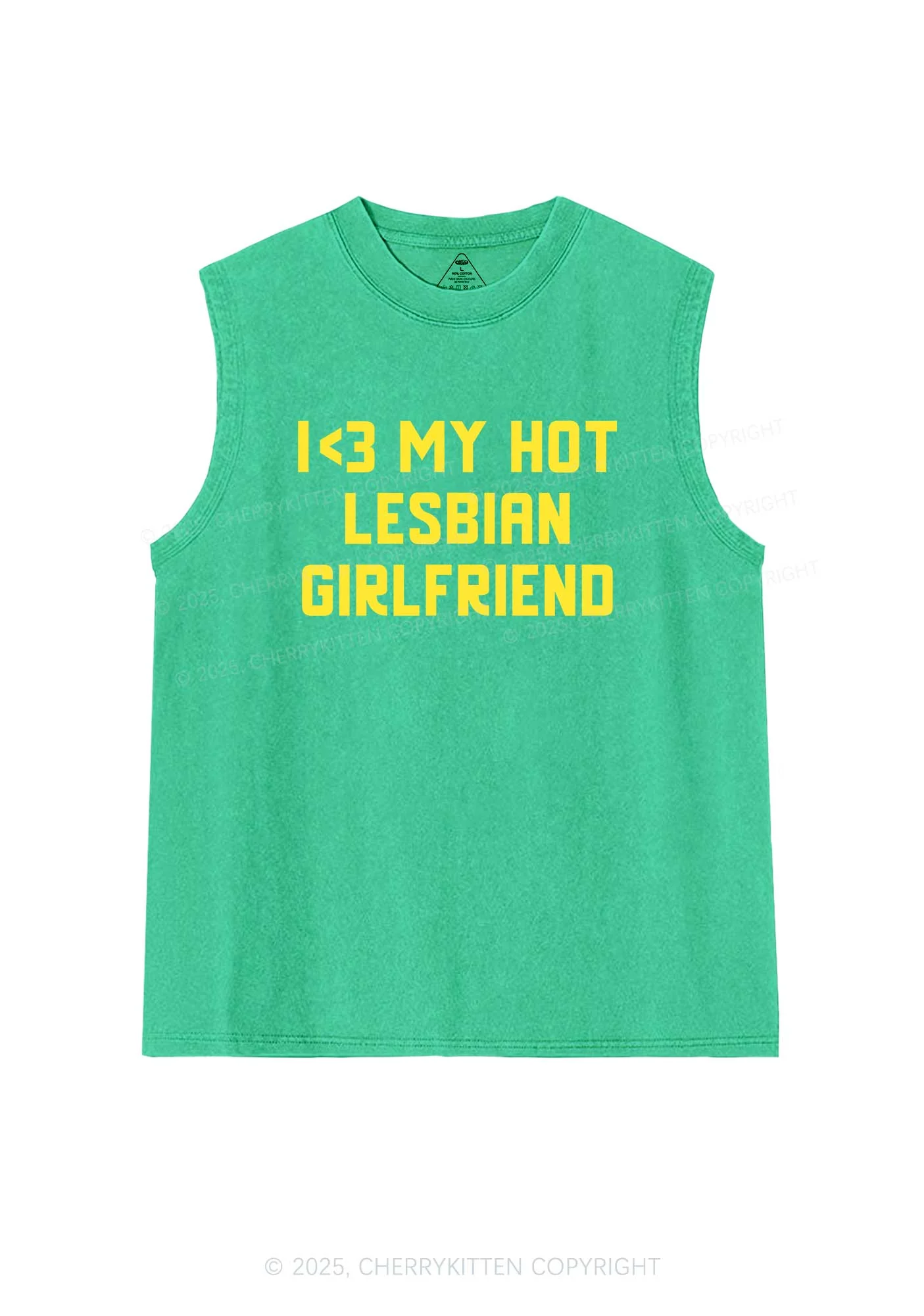 My Hot Lesbian GF Pride Y2K Washed Muscle Tank Cherrykitten - Image 6