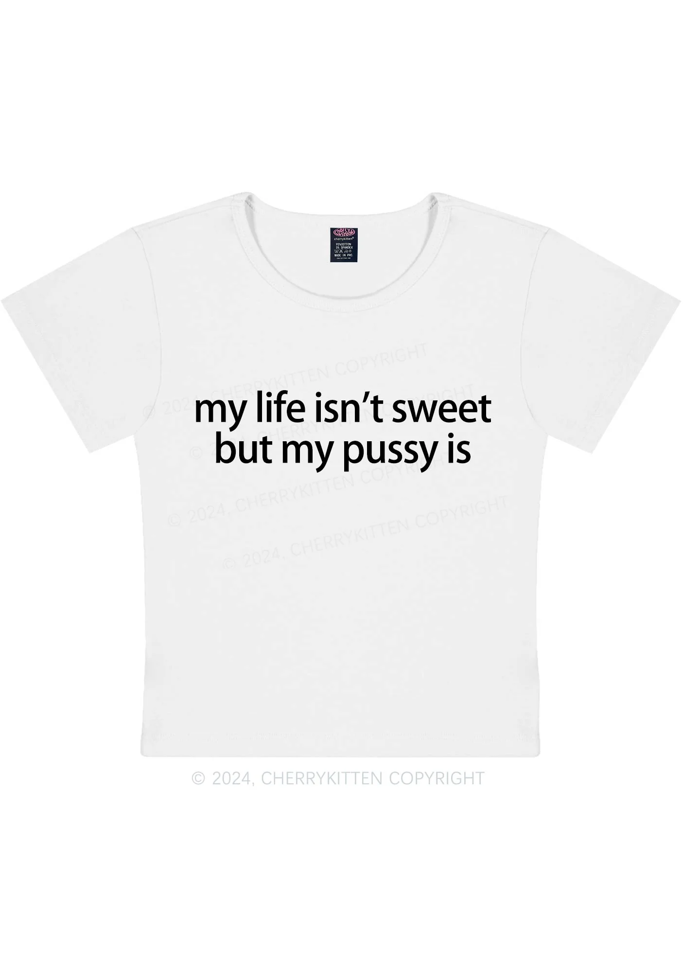 My Life Isn't Sweet Y2K Baby Tee Cherrykitten - Image 4
