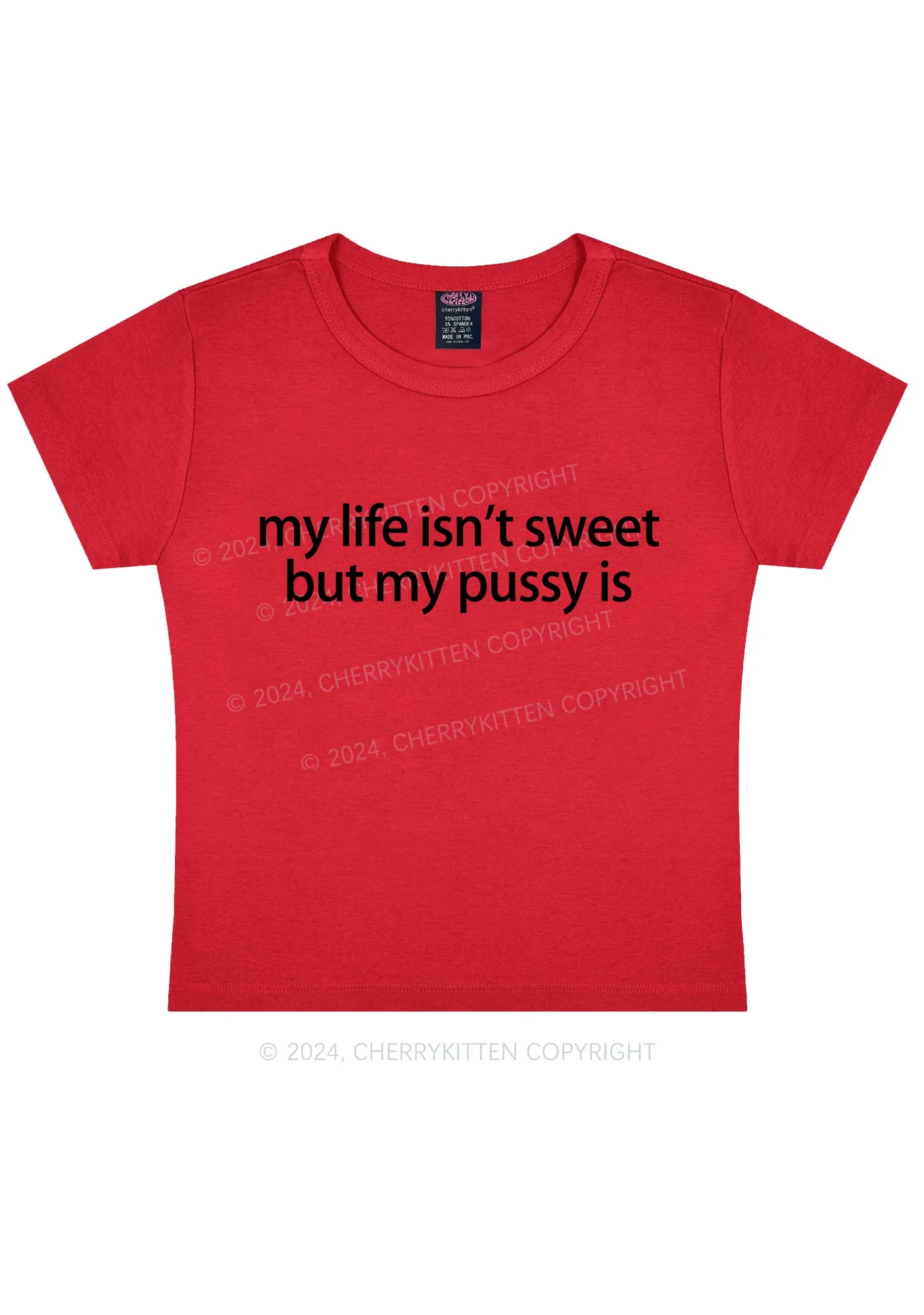 My Life Isn't Sweet Y2K Baby Tee Cherrykitten - Image 6