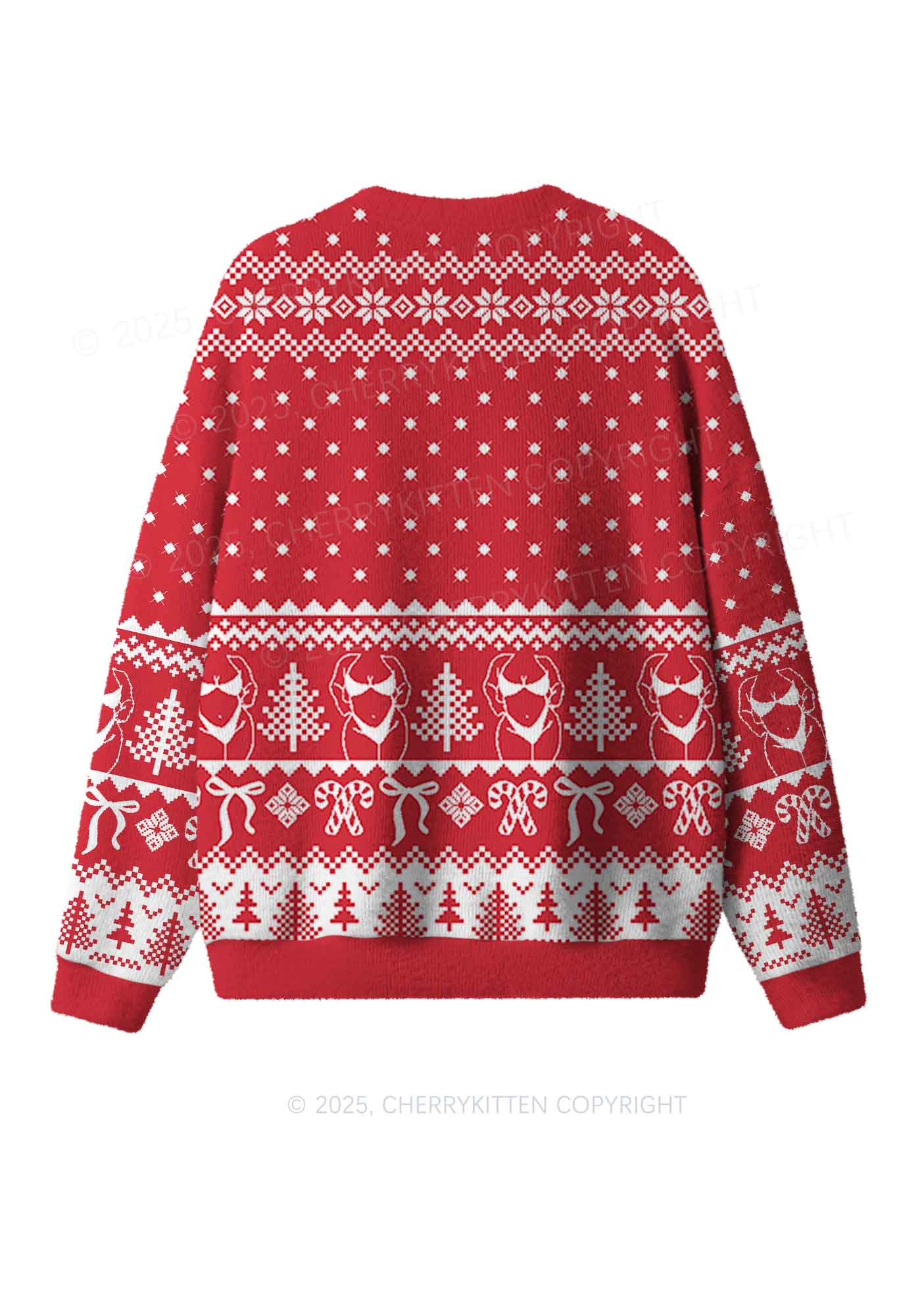 My Mental Health Isnt Great Y2K Christmas Knit Sweatshirt Cherrykitten - Image 2