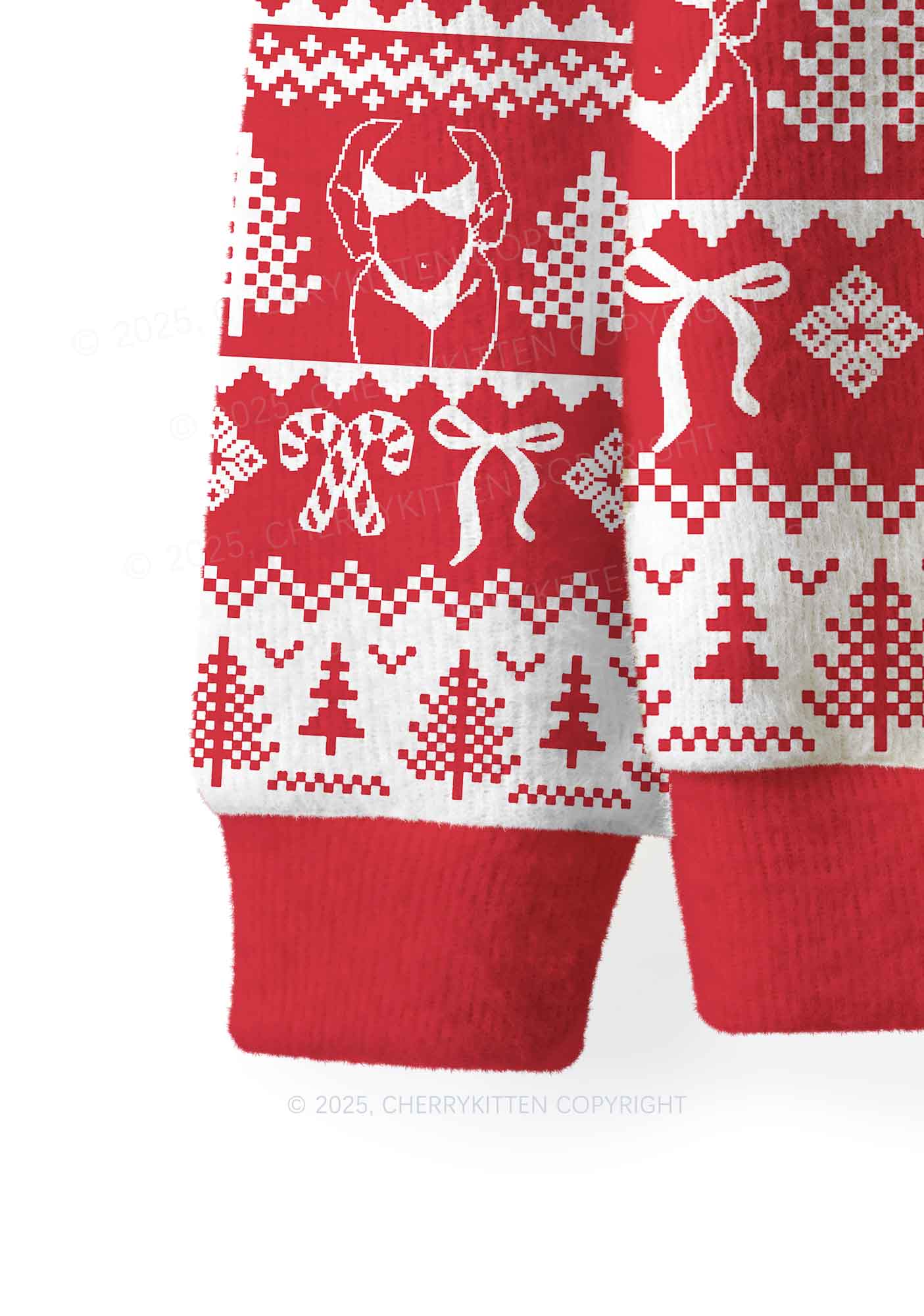My Mental Health Isnt Great Y2K Christmas Knit Sweatshirt Cherrykitten - Image 6