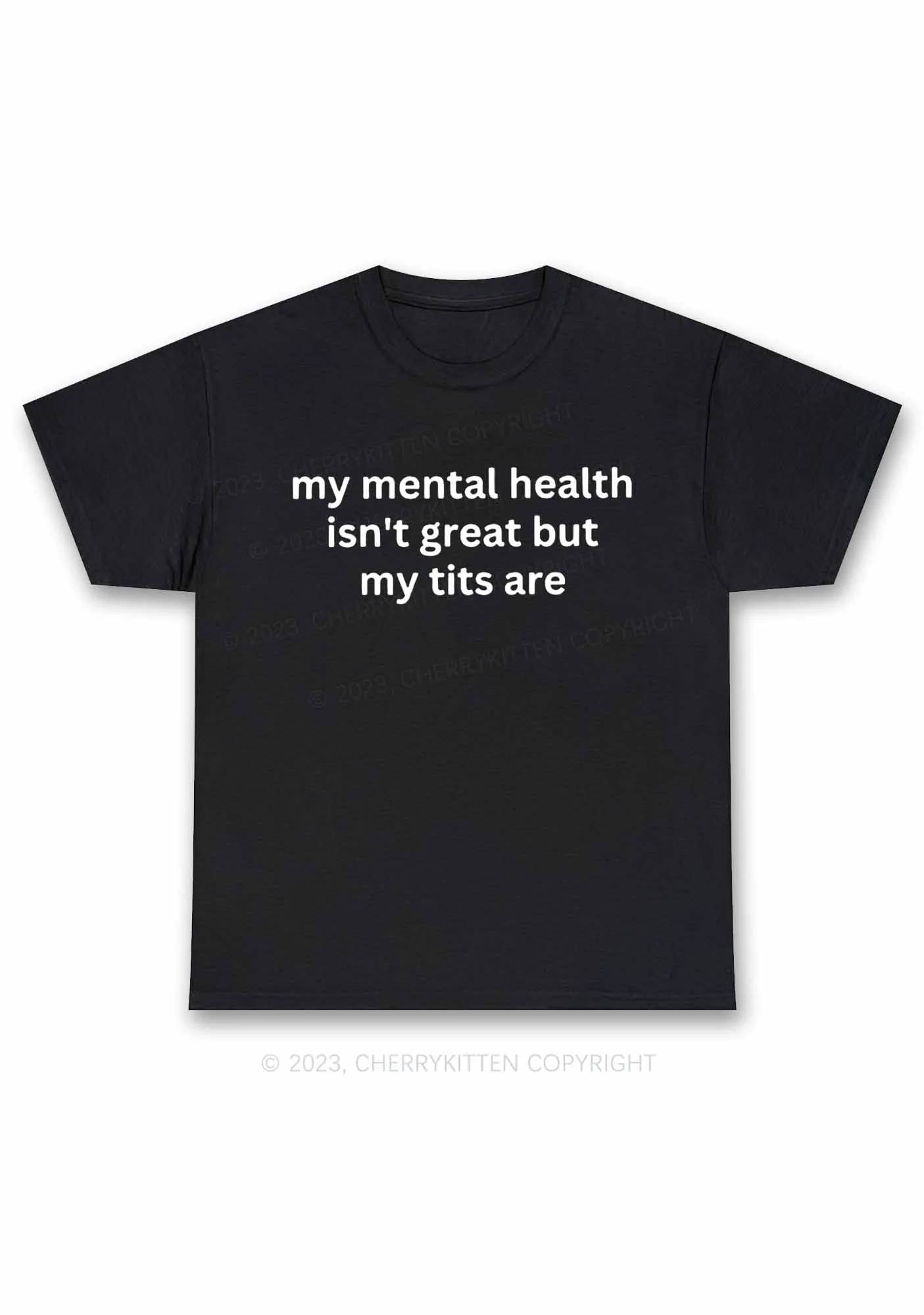 My Mental Health Isn't Great Y2K Chunky Shirt Cherrykitten - Image 3