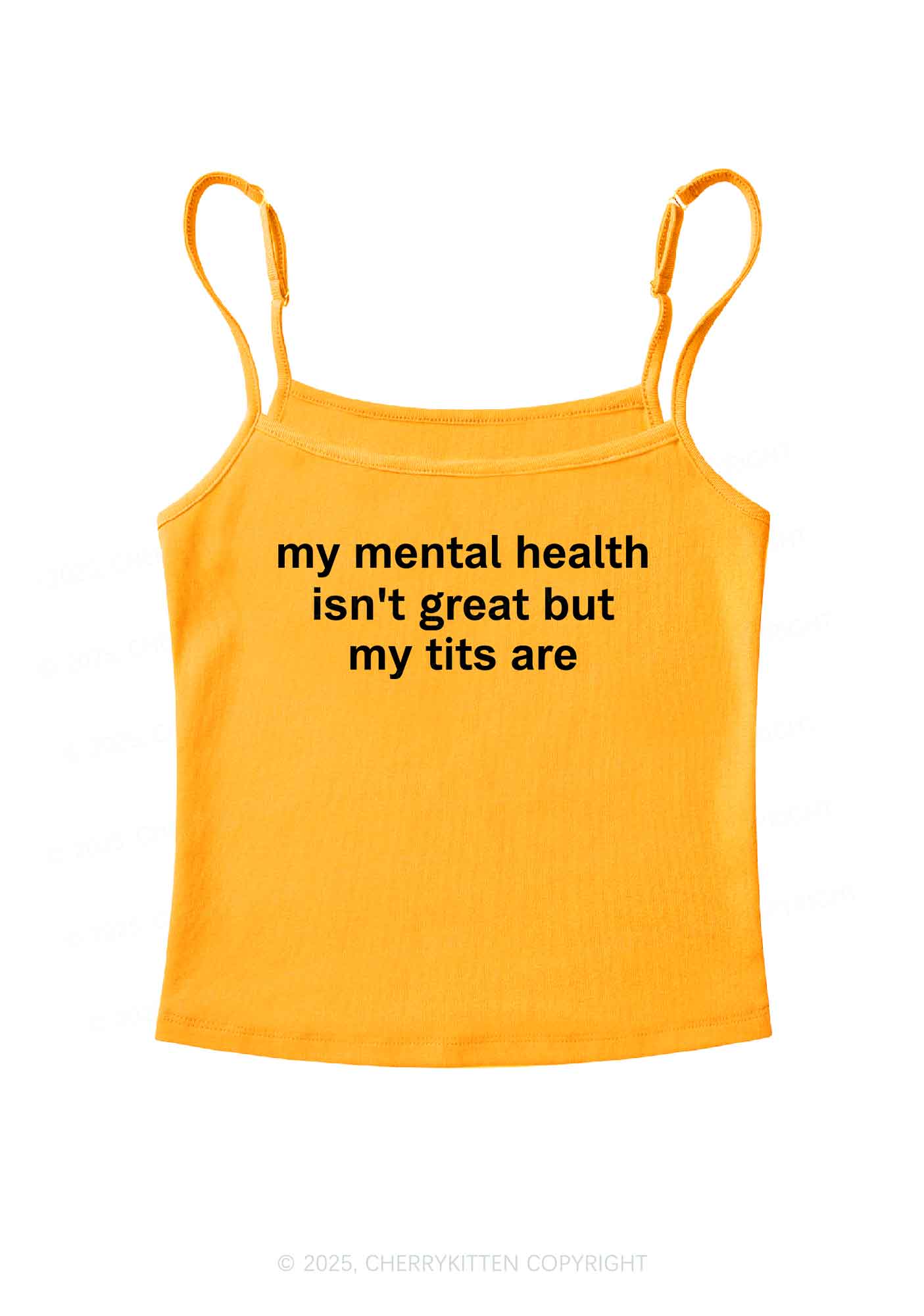 My Mental Health Isn't Great Y2K Spaghetti Strap Cami Cherrykitten - Image 7