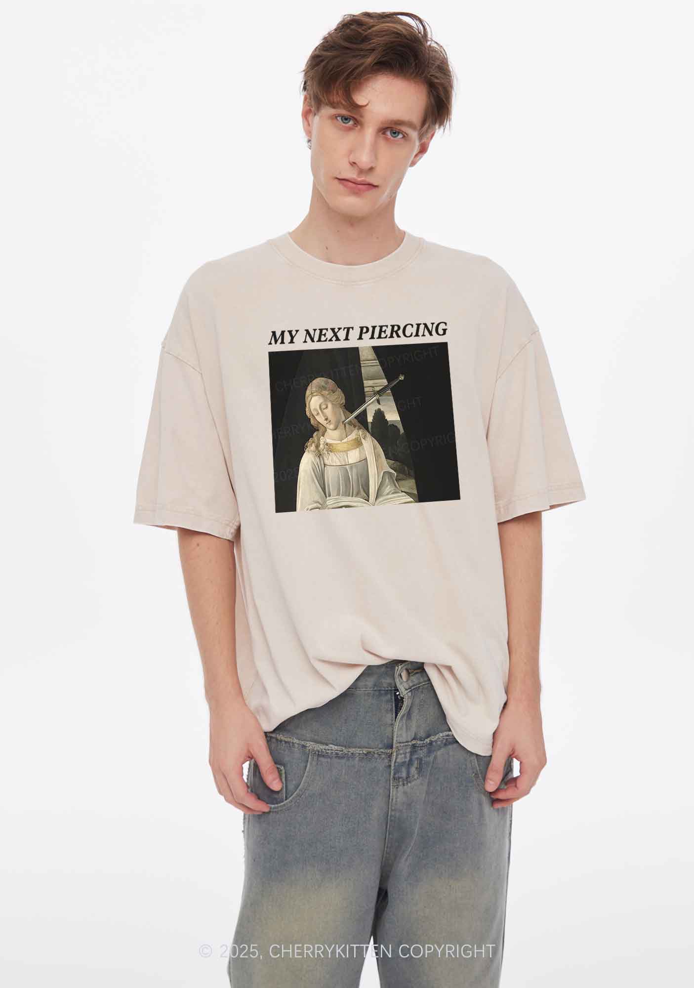 My Next Piercing Y2K Washed Tee Cherrykitten - Image 2