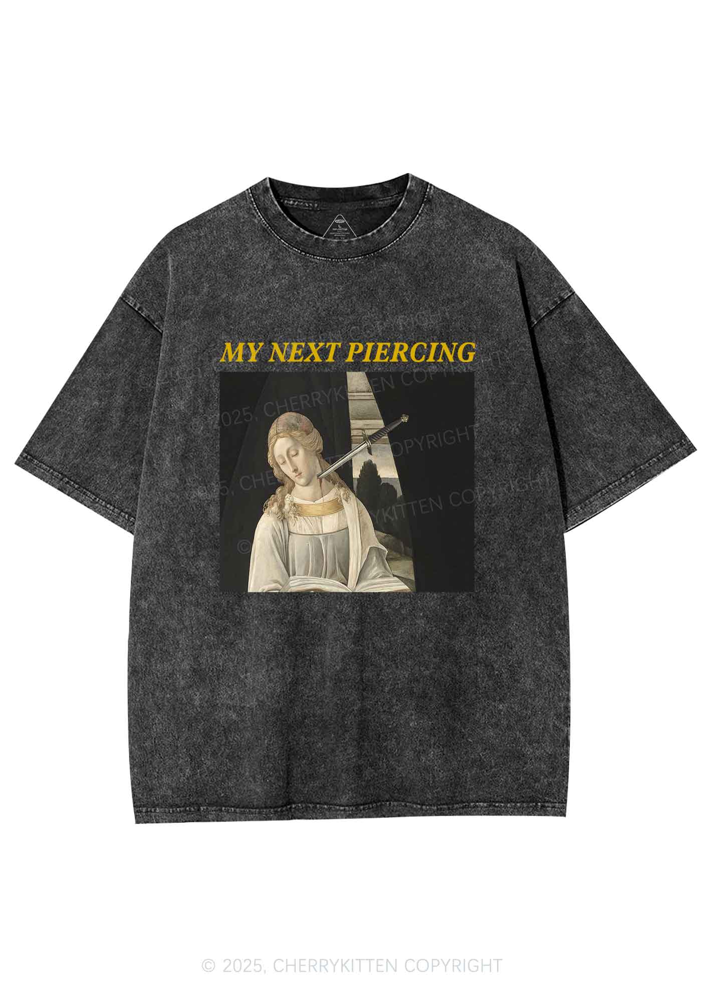 My Next Piercing Y2K Washed Tee Cherrykitten - Image 4