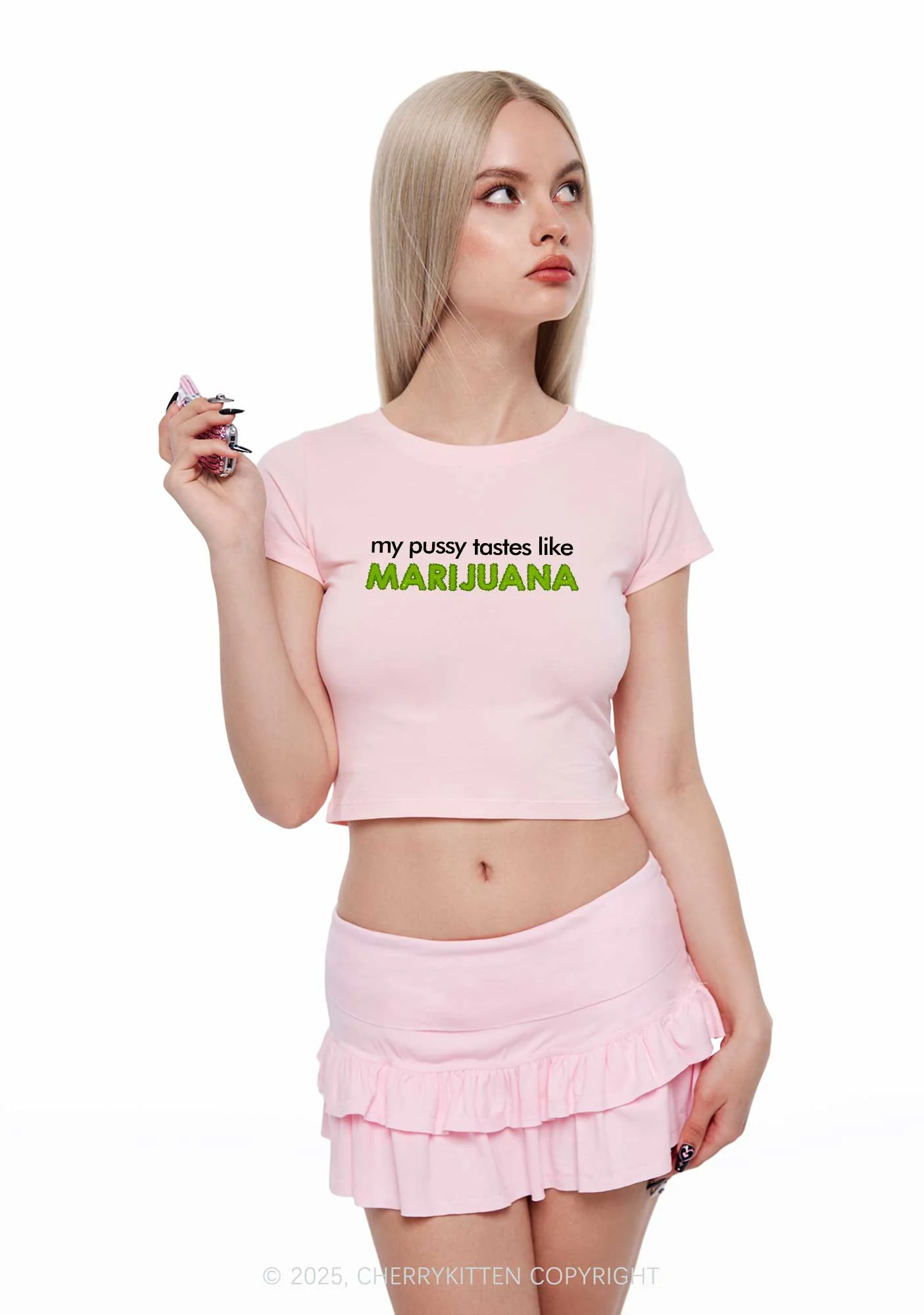 My Puxxy Tastes Y2K Baby Tee Cherrykitten - Image 3
