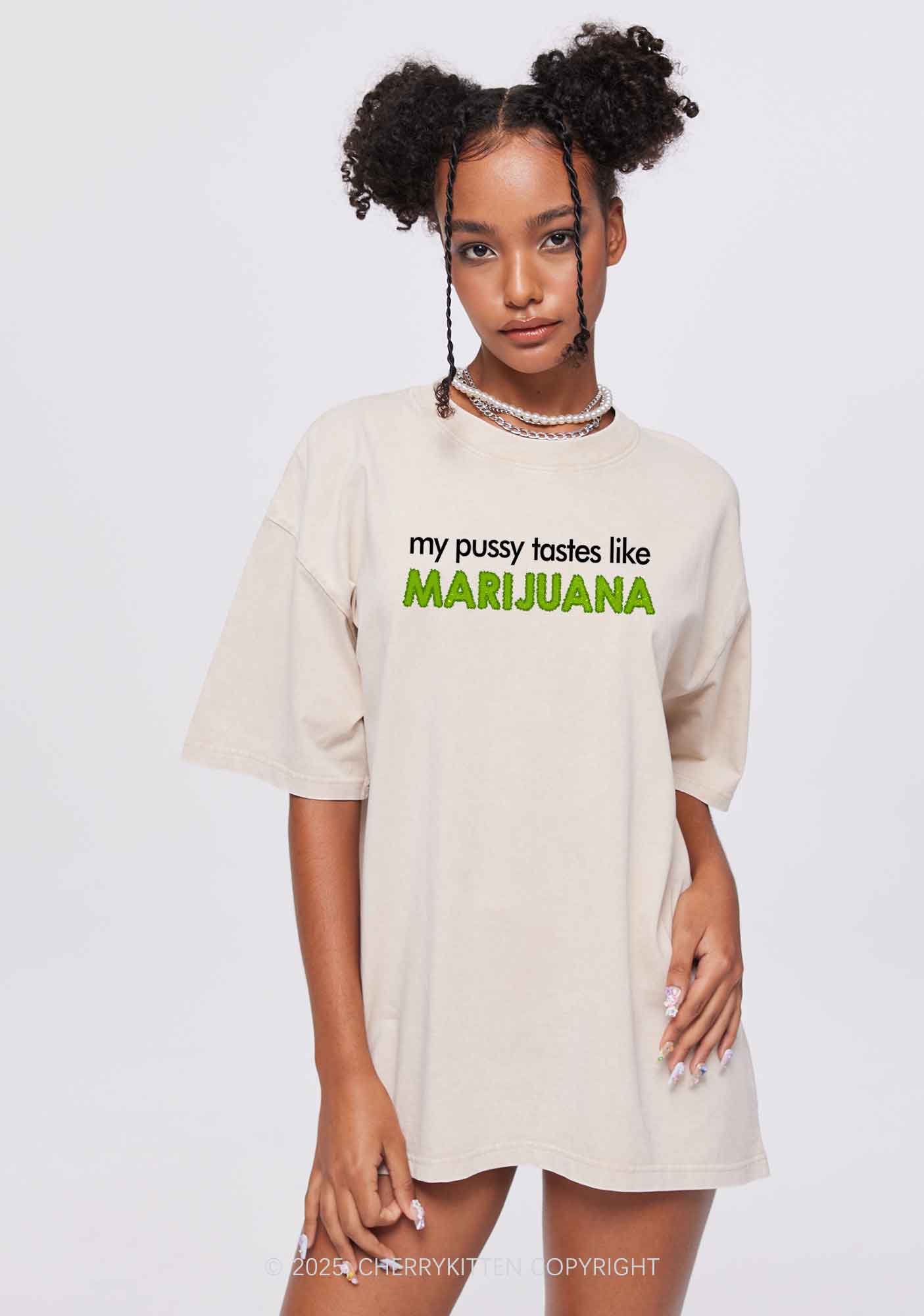 My Puxxy Tastes Y2K Shirts Washed Tee Cherrykitten - Image 2