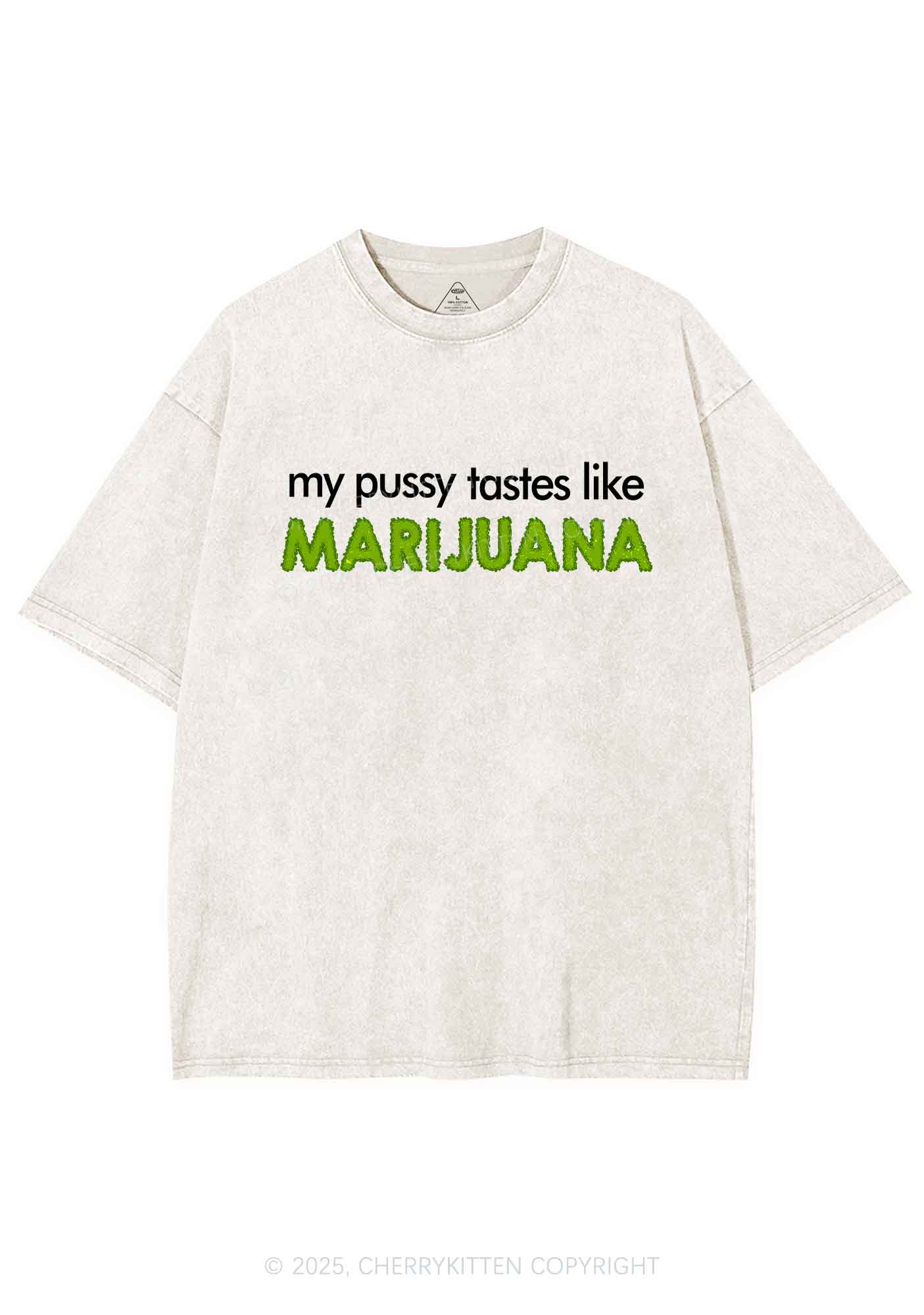 My Puxxy Tastes Y2K Shirts Washed Tee Cherrykitten - Image 5