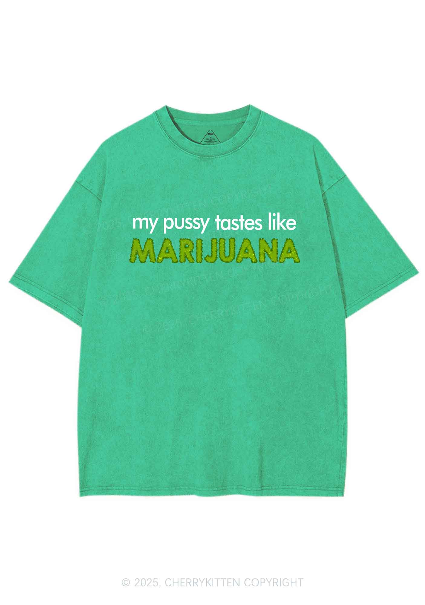 My Puxxy Tastes Y2K Shirts Washed Tee Cherrykitten - Image 6
