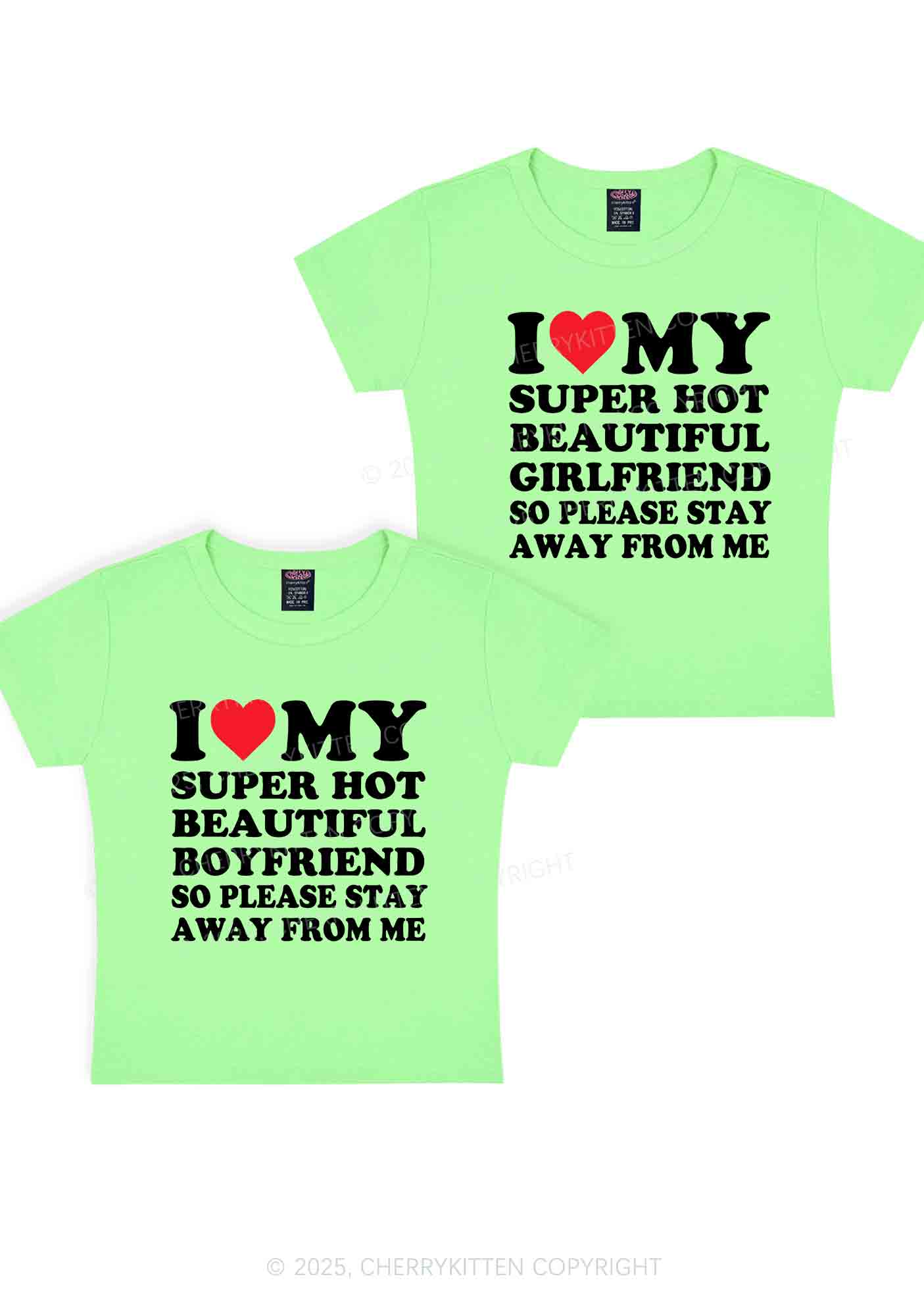 My Super Hot BF GF Y2K Valentine's Day Baby Tee Cherrykitten - Image 11