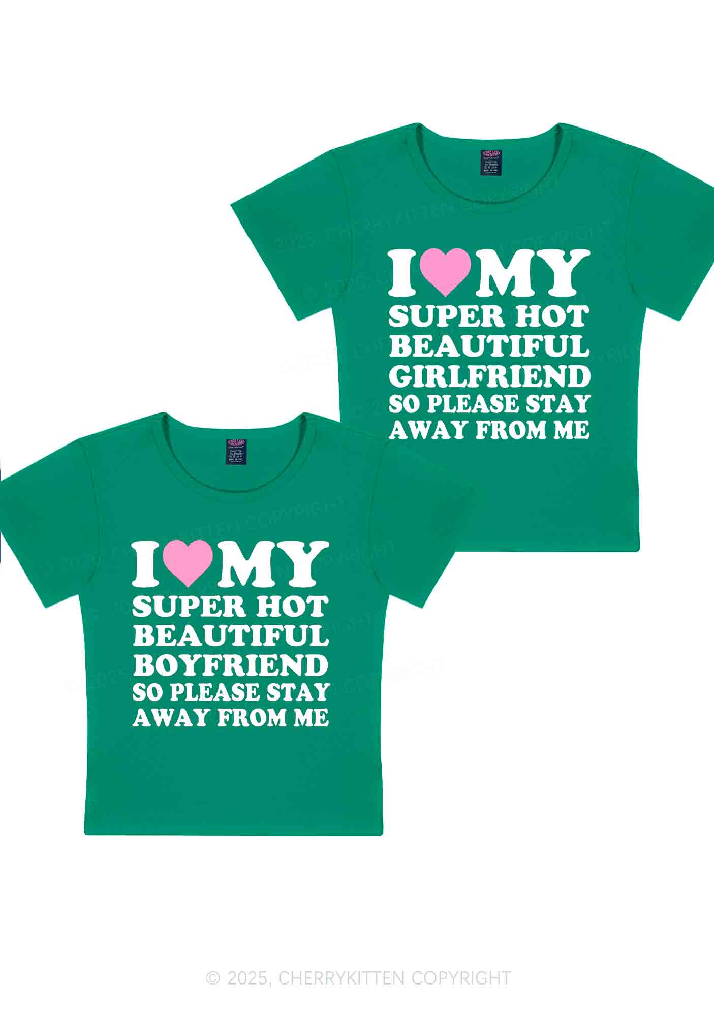 My Super Hot BF GF Y2K Valentine's Day Baby Tee Cherrykitten - Image 12