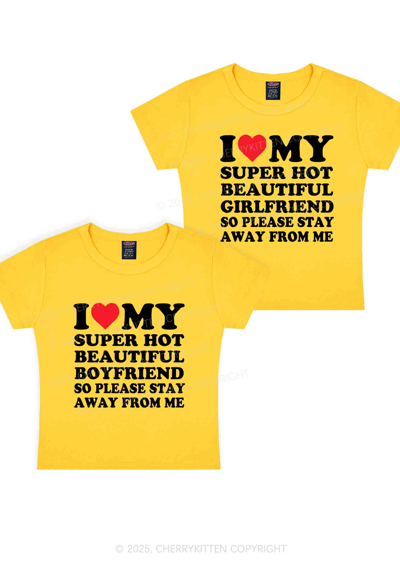 My Super Hot BF GF Y2K Valentine's Day Baby Tee Cherrykitten - Image 5