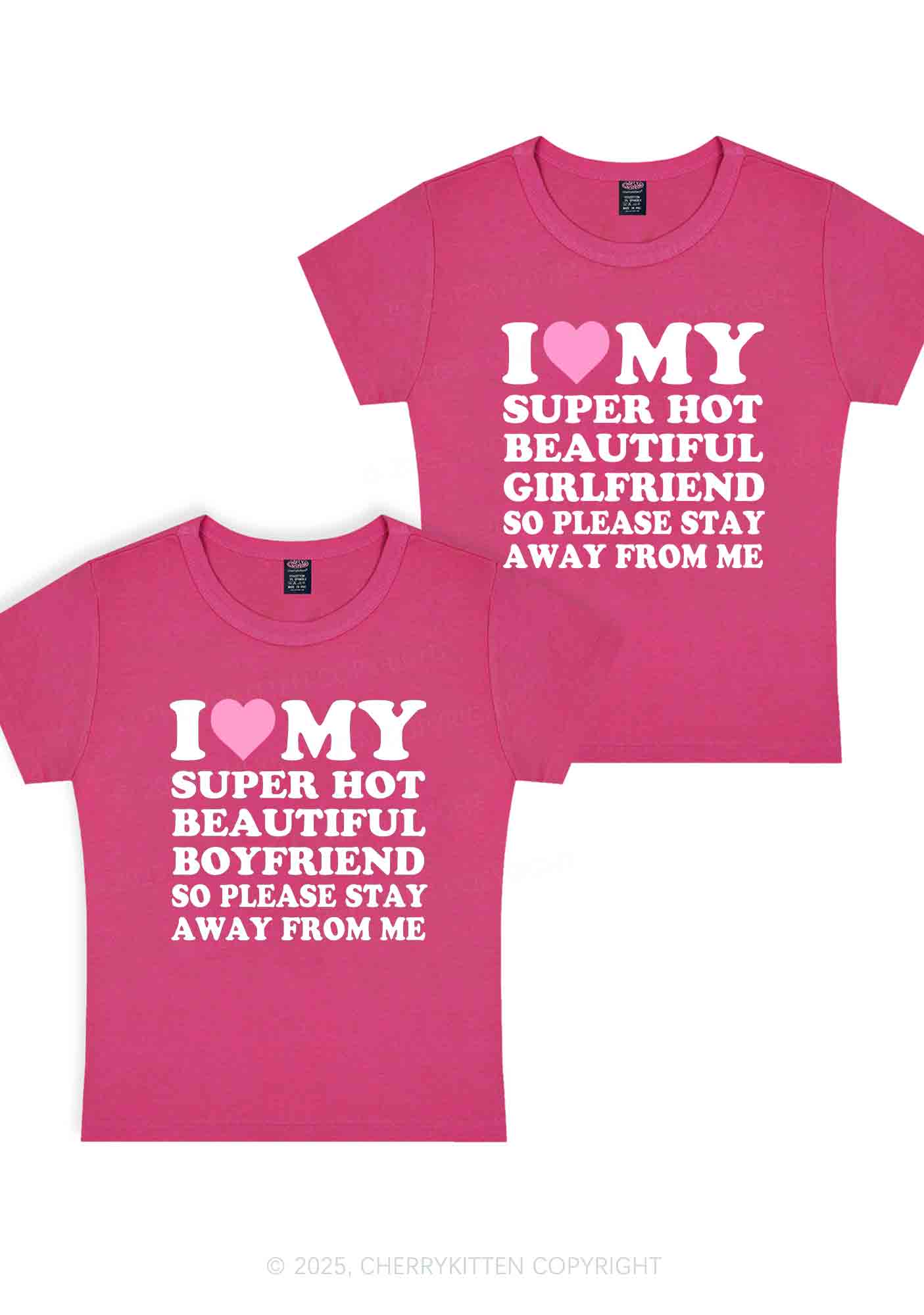 My Super Hot BF GF Y2K Valentine's Day Baby Tee Cherrykitten - Image 7