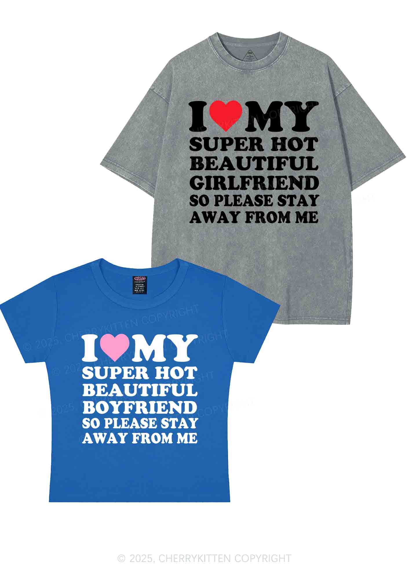 My Super Hot BF GF Y2K Valentine's Day Couple Shirt Cherrykitten - Image 10