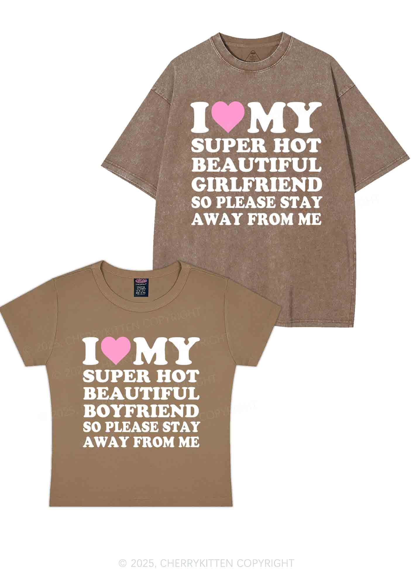 My Super Hot BF GF Y2K Valentine's Day Couple Shirt Cherrykitten - Image 11