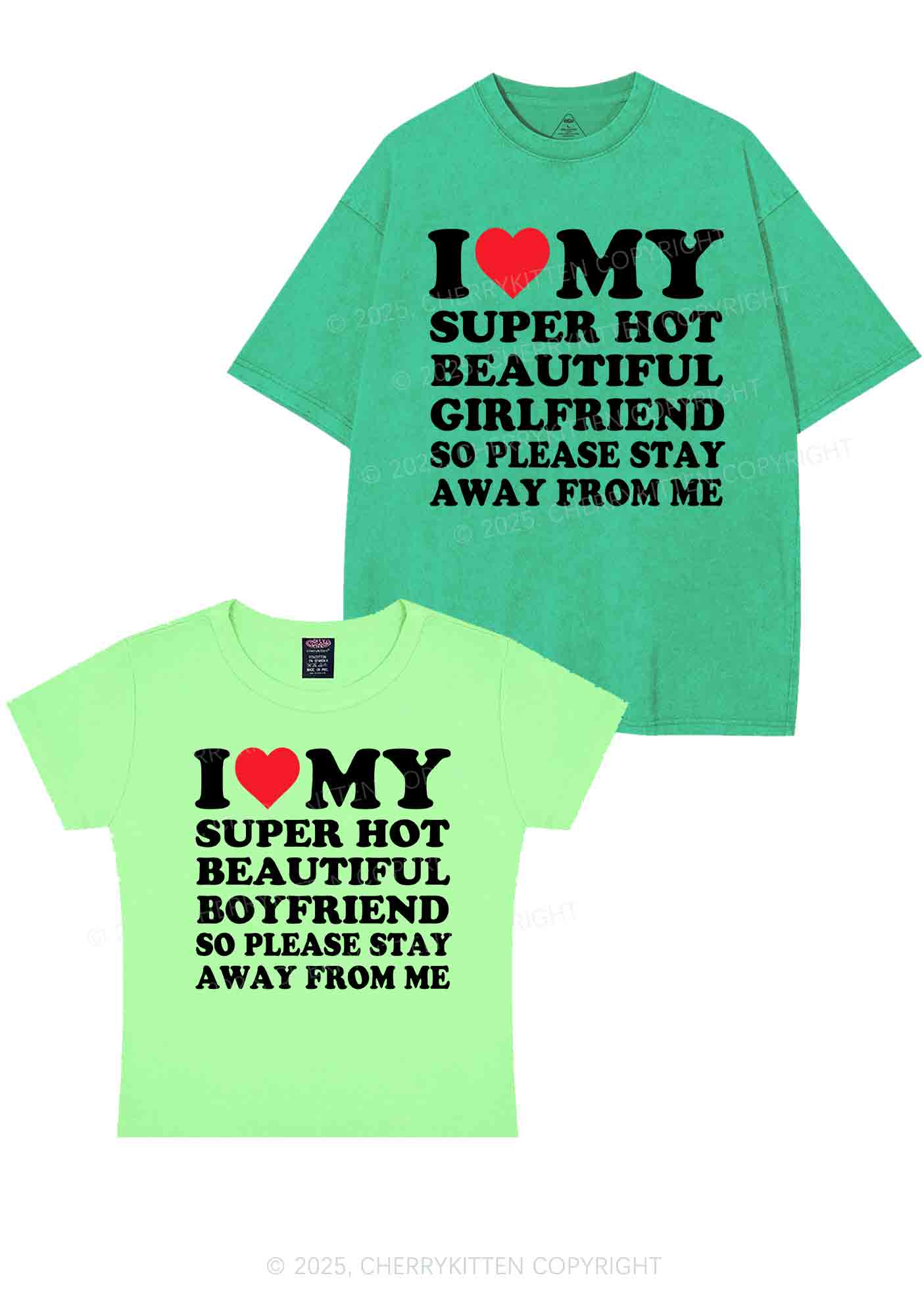 My Super Hot BF GF Y2K Valentine's Day Couple Shirt Cherrykitten - Image 13