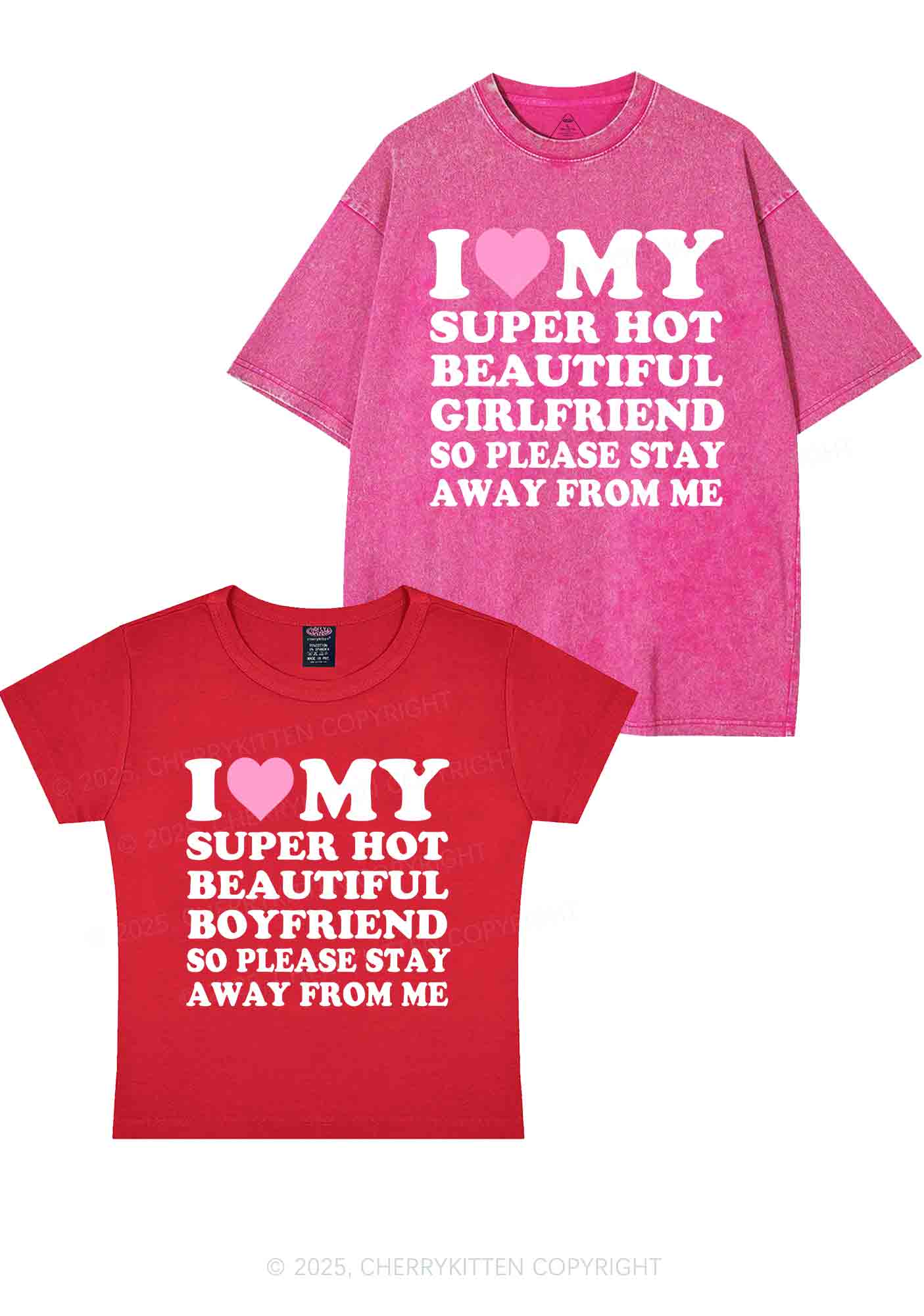 My Super Hot BF GF Y2K Valentine's Day Couple Shirt Cherrykitten - Image 5