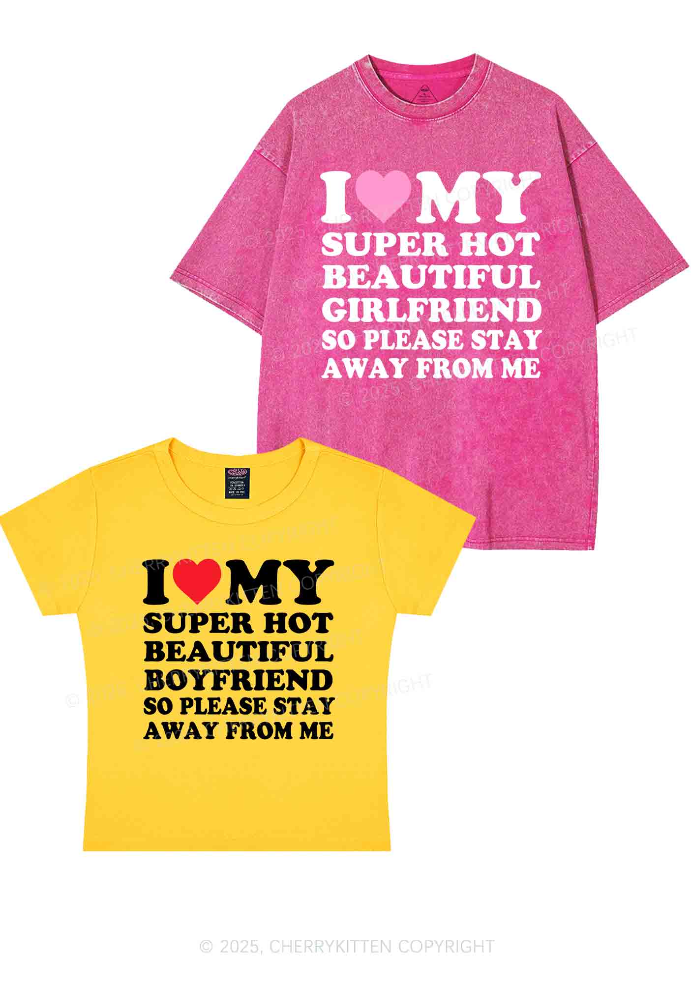 My Super Hot BF GF Y2K Valentine's Day Couple Shirt Cherrykitten - Image 6