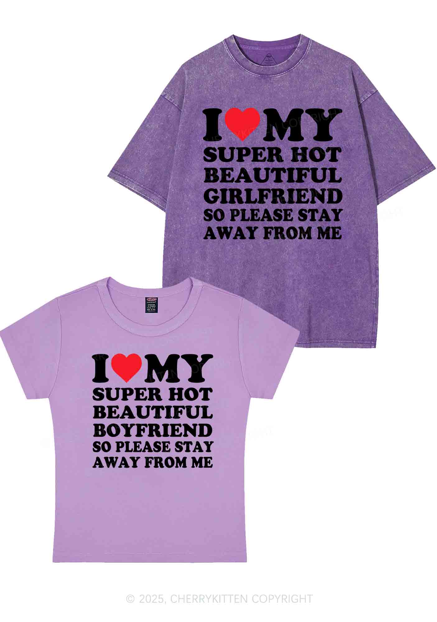 My Super Hot BF GF Y2K Valentine's Day Couple Shirt Cherrykitten - Image 7