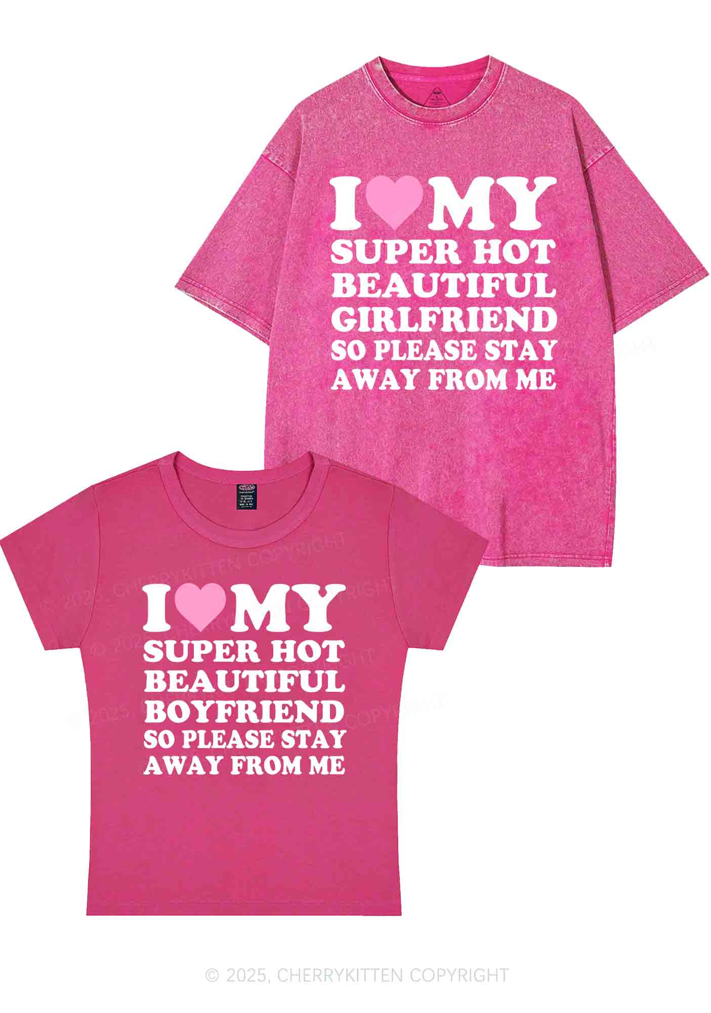 My Super Hot BF GF Y2K Valentine's Day Couple Shirt Cherrykitten - Image 8