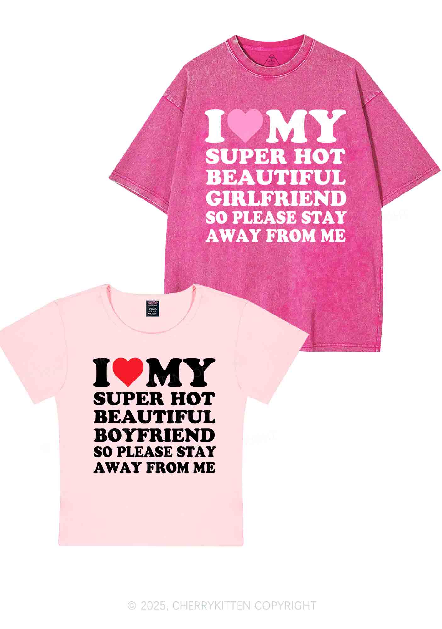 My Super Hot BF GF Y2K Valentine's Day Couple Shirt Cherrykitten - Image 9
