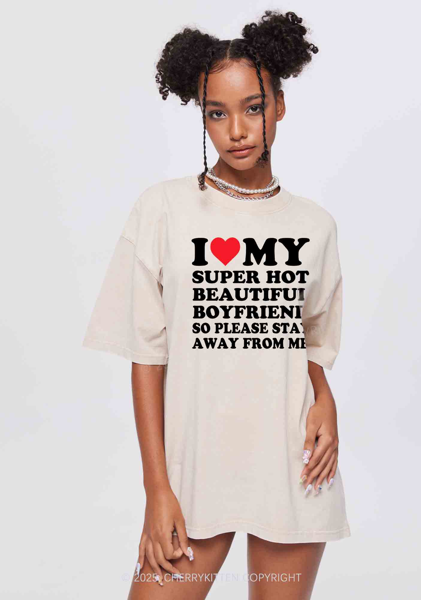 My Super Hot BF GF Y2K Valentine's Day Washed Tee Cherrykitten - Image 2