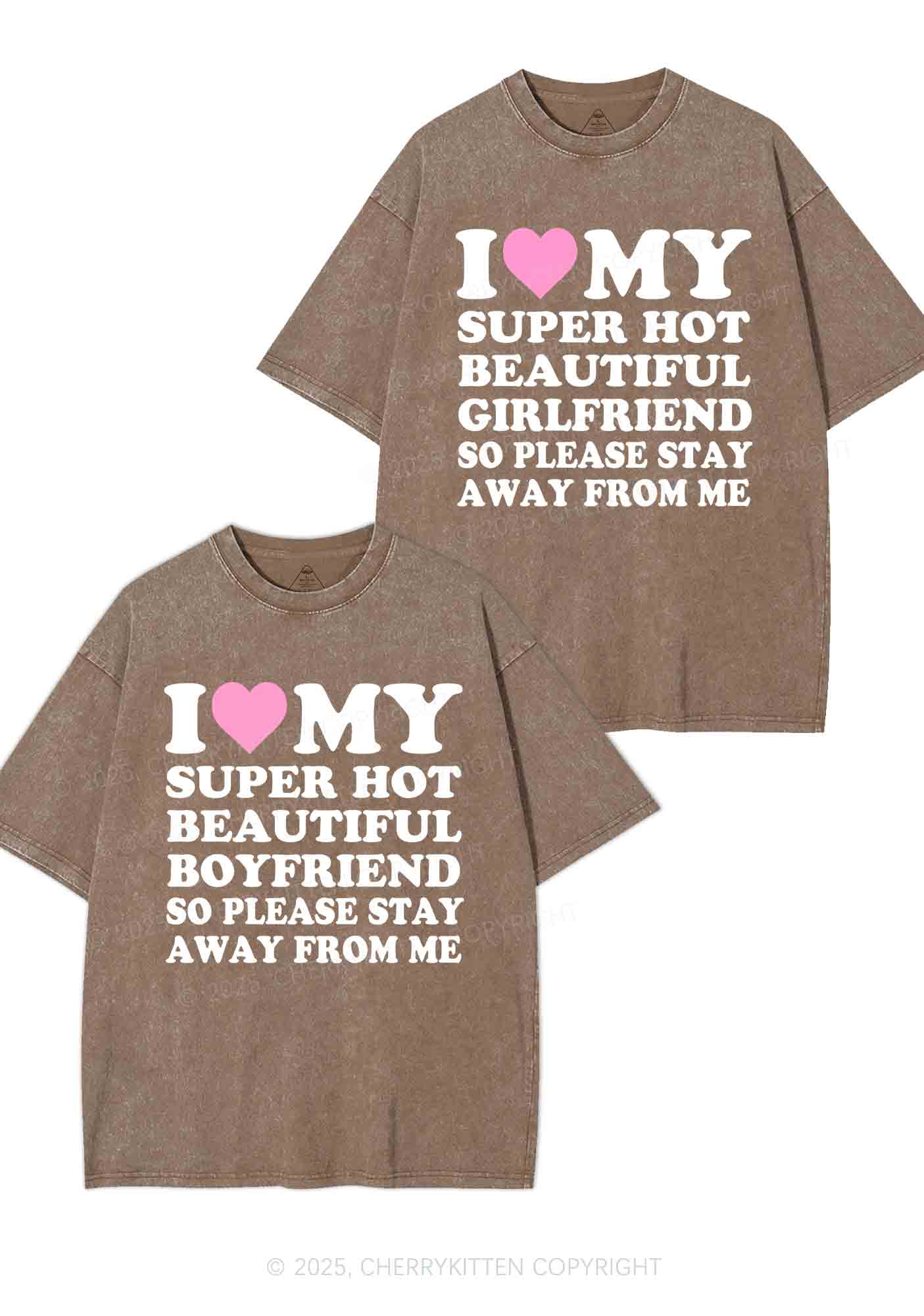 My Super Hot BF GF Y2K Valentine's Day Washed Tee Cherrykitten - Image 7