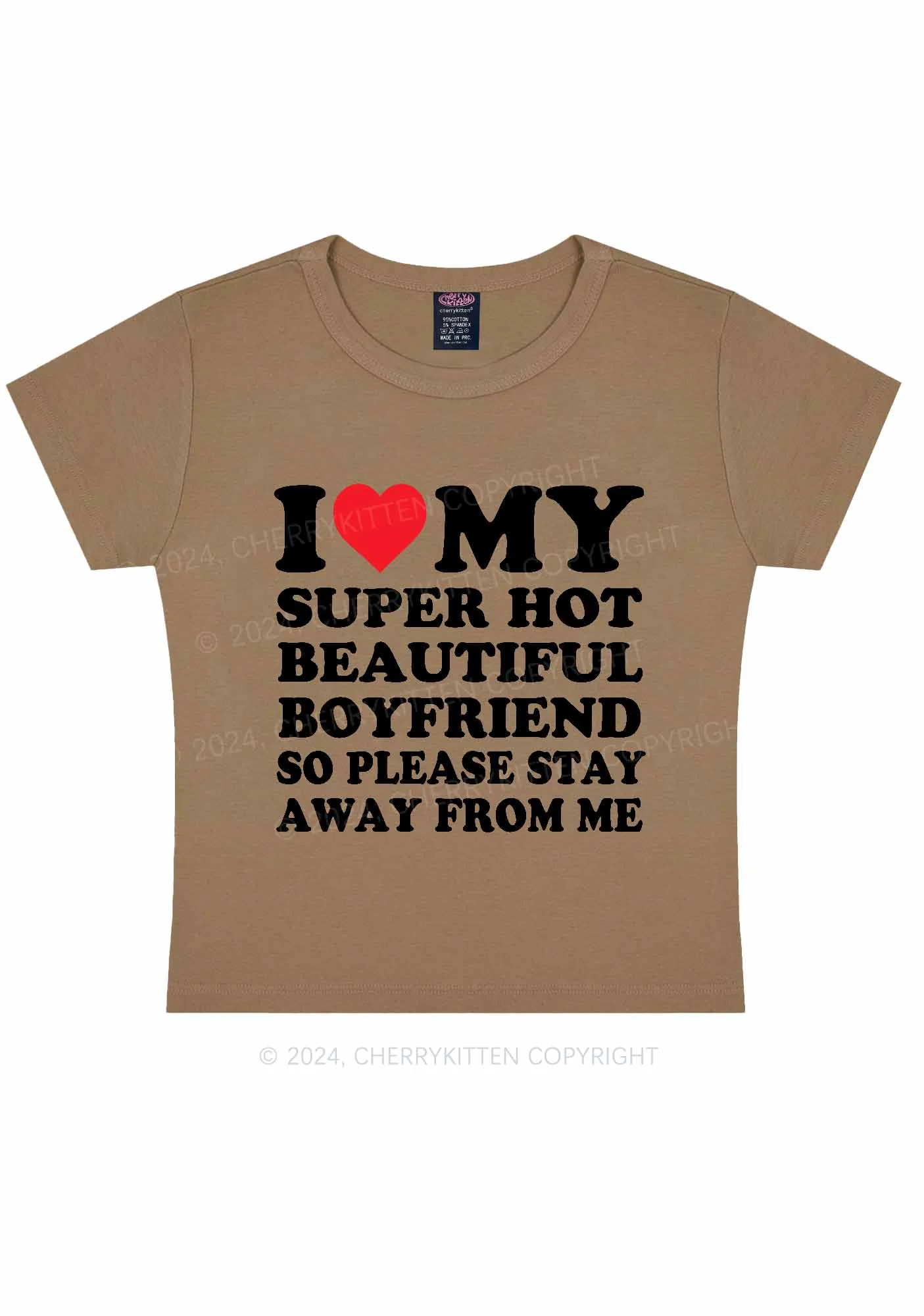 My Super Hot Boyfriend Y2K Valentine's Day Baby Tee Cherrykitten - Image 10