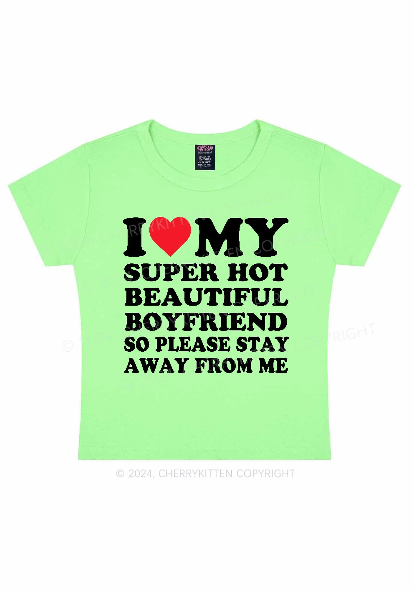 My Super Hot Boyfriend Y2K Valentine's Day Baby Tee Cherrykitten - Image 11