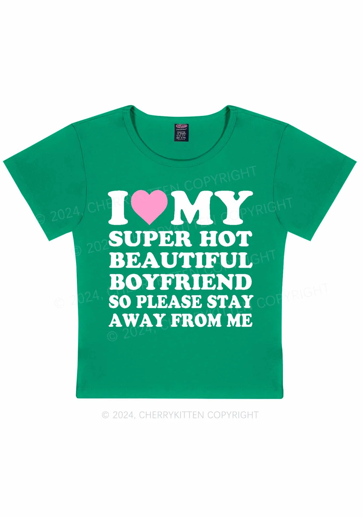 My Super Hot Boyfriend Y2K Valentine's Day Baby Tee Cherrykitten - Image 12