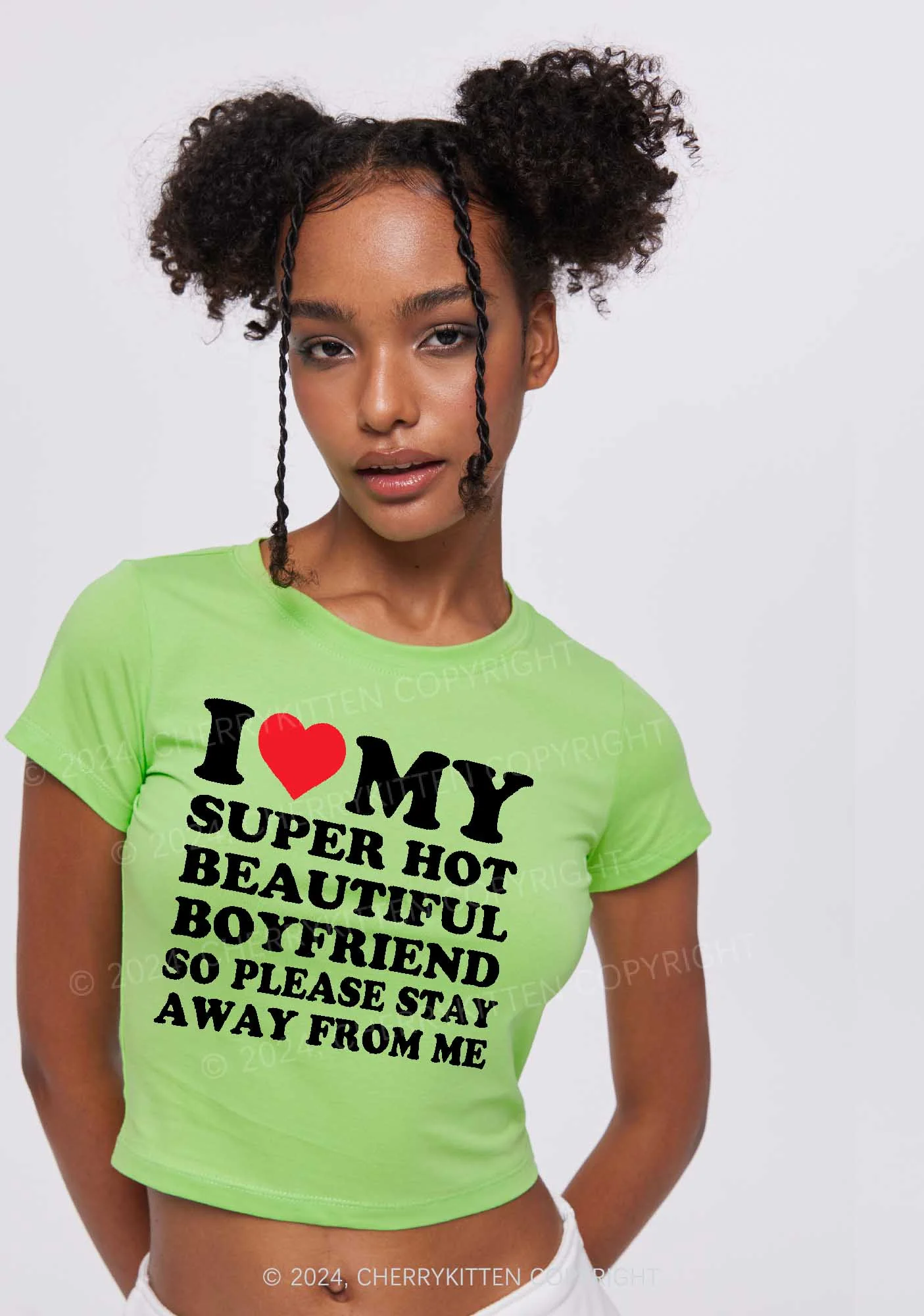 My Super Hot Boyfriend Y2K Valentine's Day Baby Tee Cherrykitten - Image 2