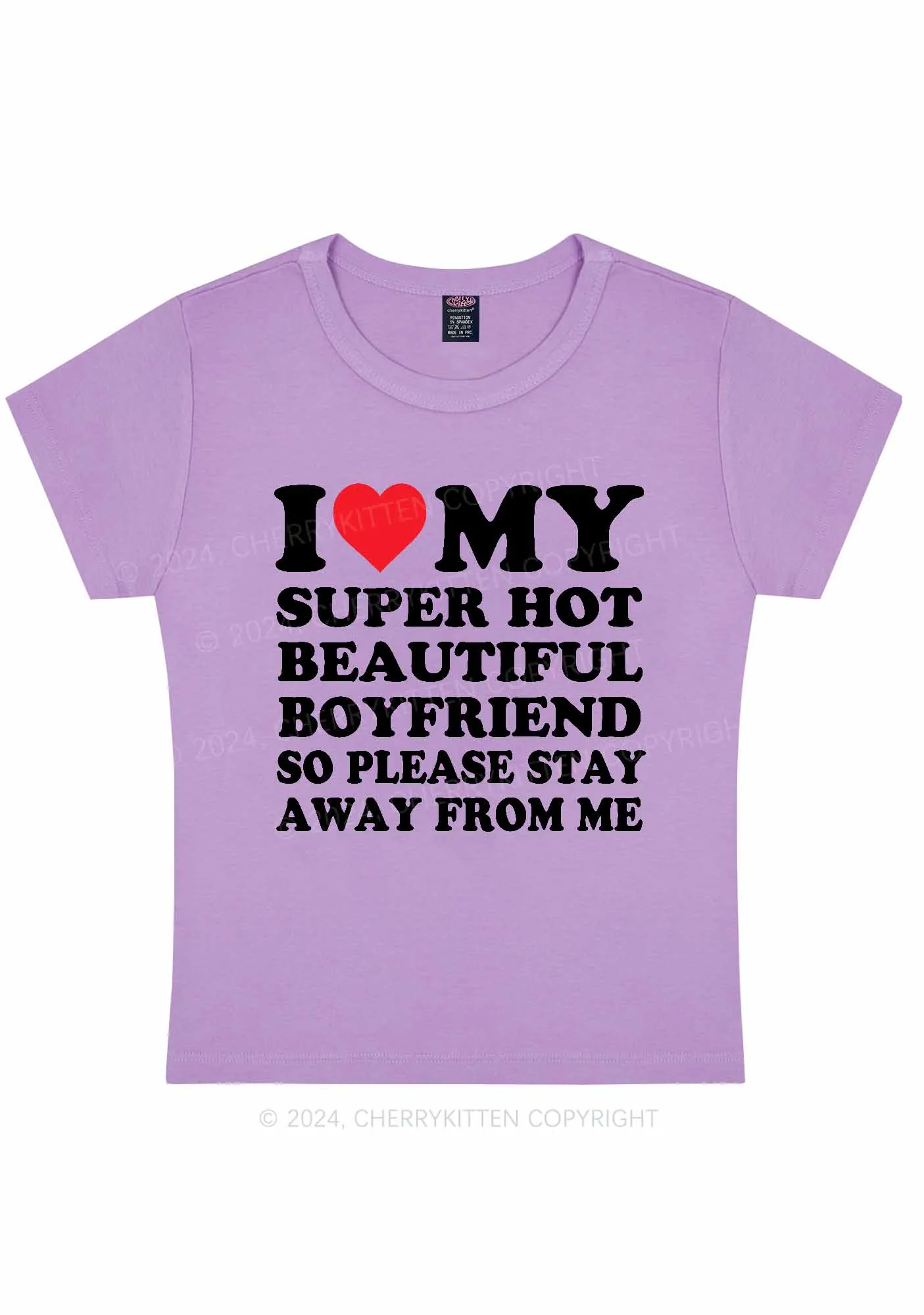 My Super Hot Boyfriend Y2K Valentine's Day Baby Tee Cherrykitten - Image 9