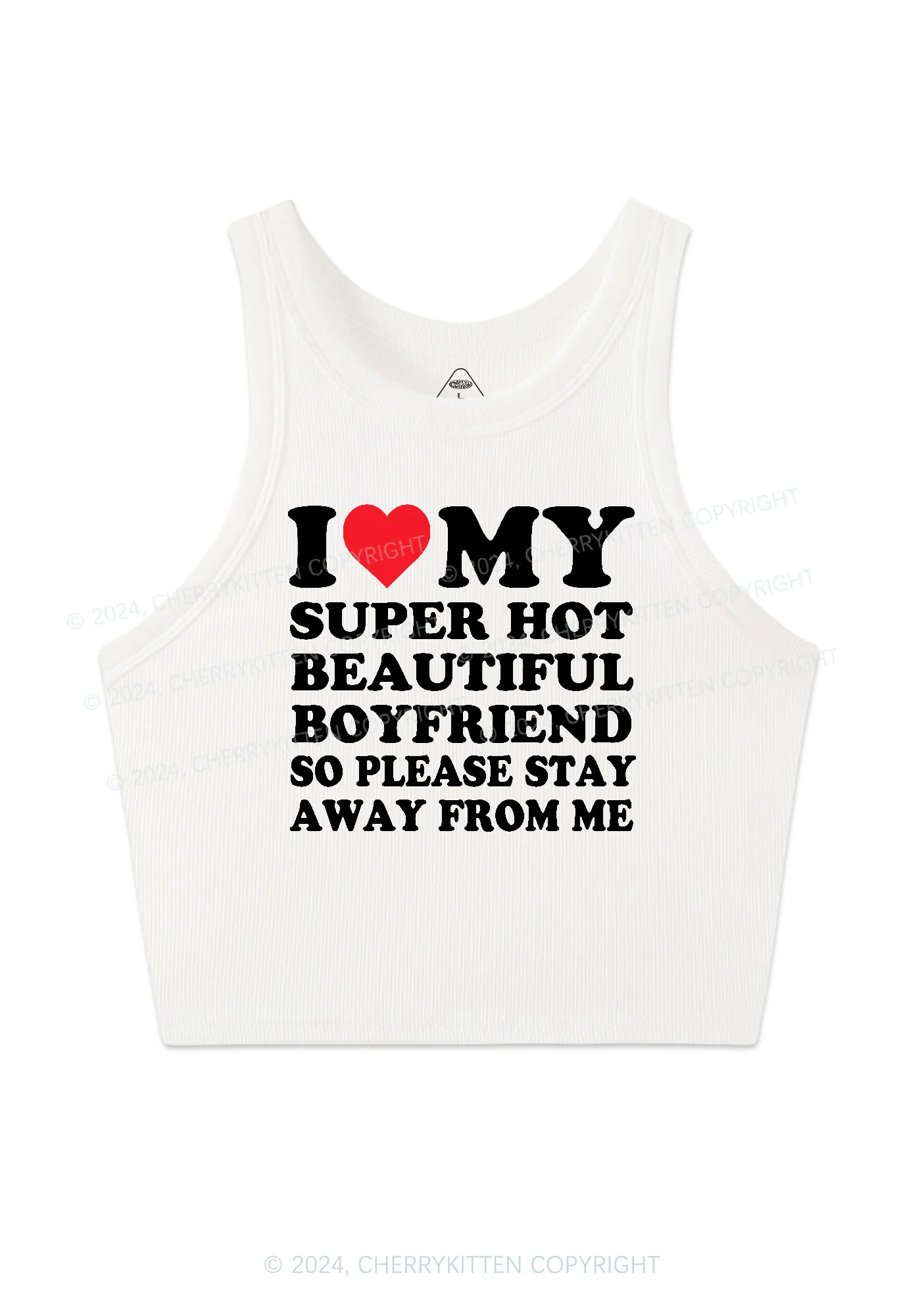 My Super Hot Boyfriend Y2K Valentine's Day Crop Tank Top Cherrykitten - Image 3