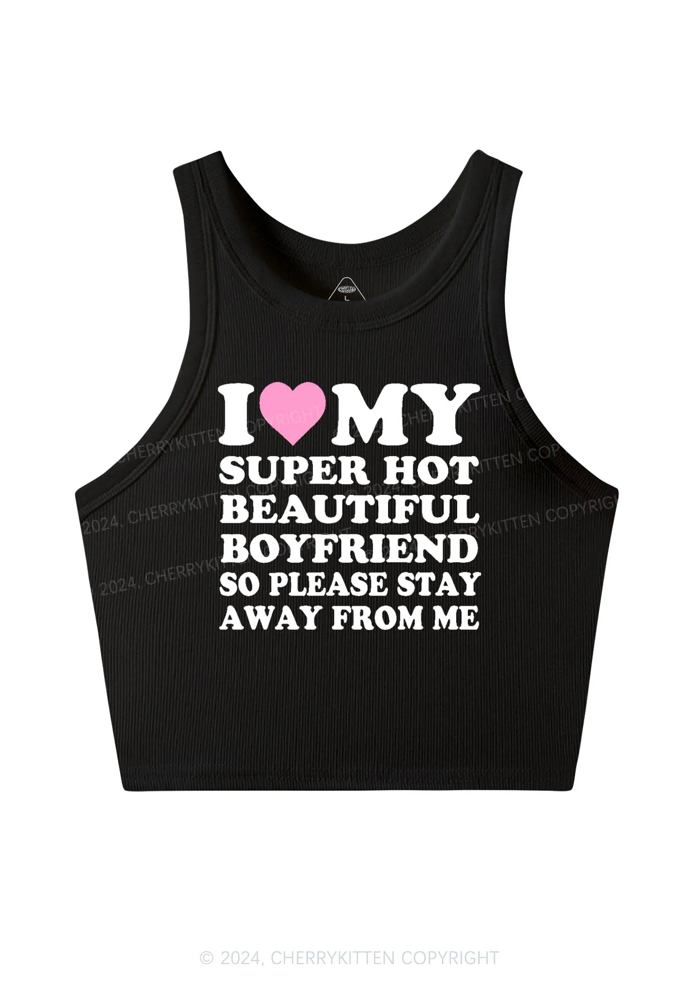 My Super Hot Boyfriend Y2K Valentine's Day Crop Tank Top Cherrykitten - Image 4