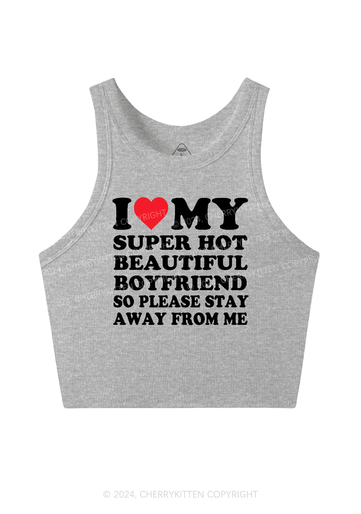 My Super Hot Boyfriend Y2K Valentine's Day Crop Tank Top Cherrykitten - Image 5