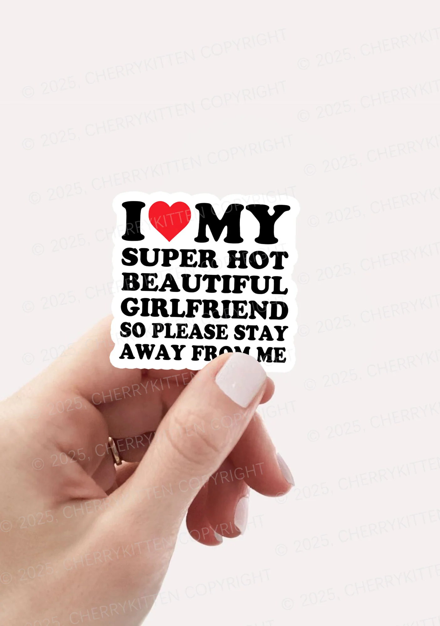 My Super Hot Valentine's Day 1pc Y2K Sticker Cherrykitten - Image 2