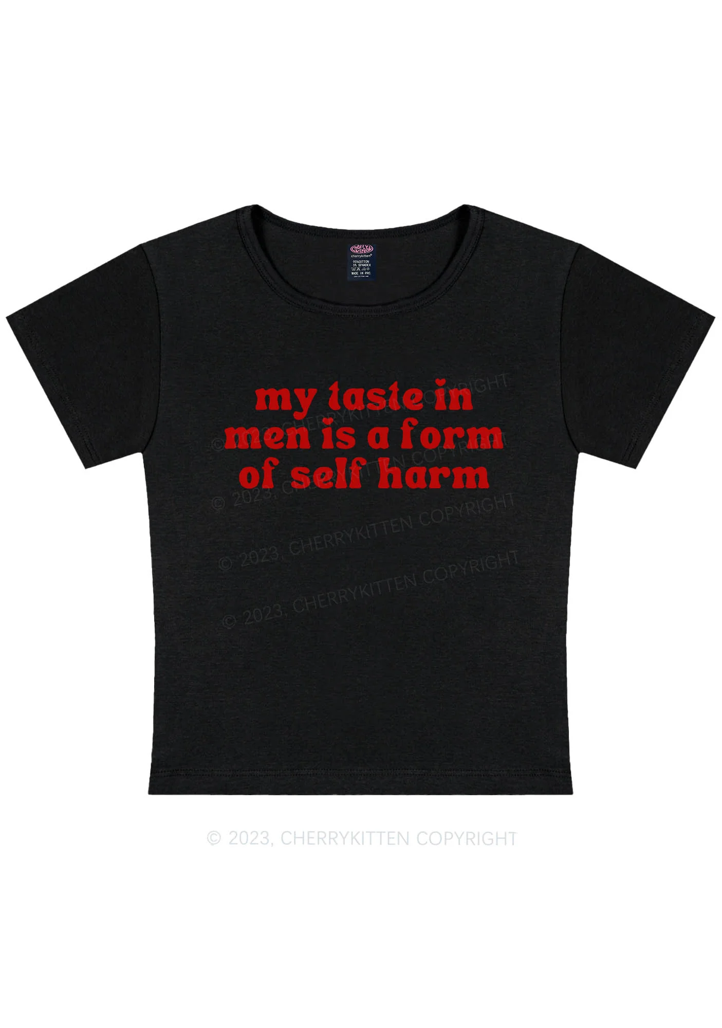 My Taste In Men Y2K Baby Tee Cherrykitten - Image 3