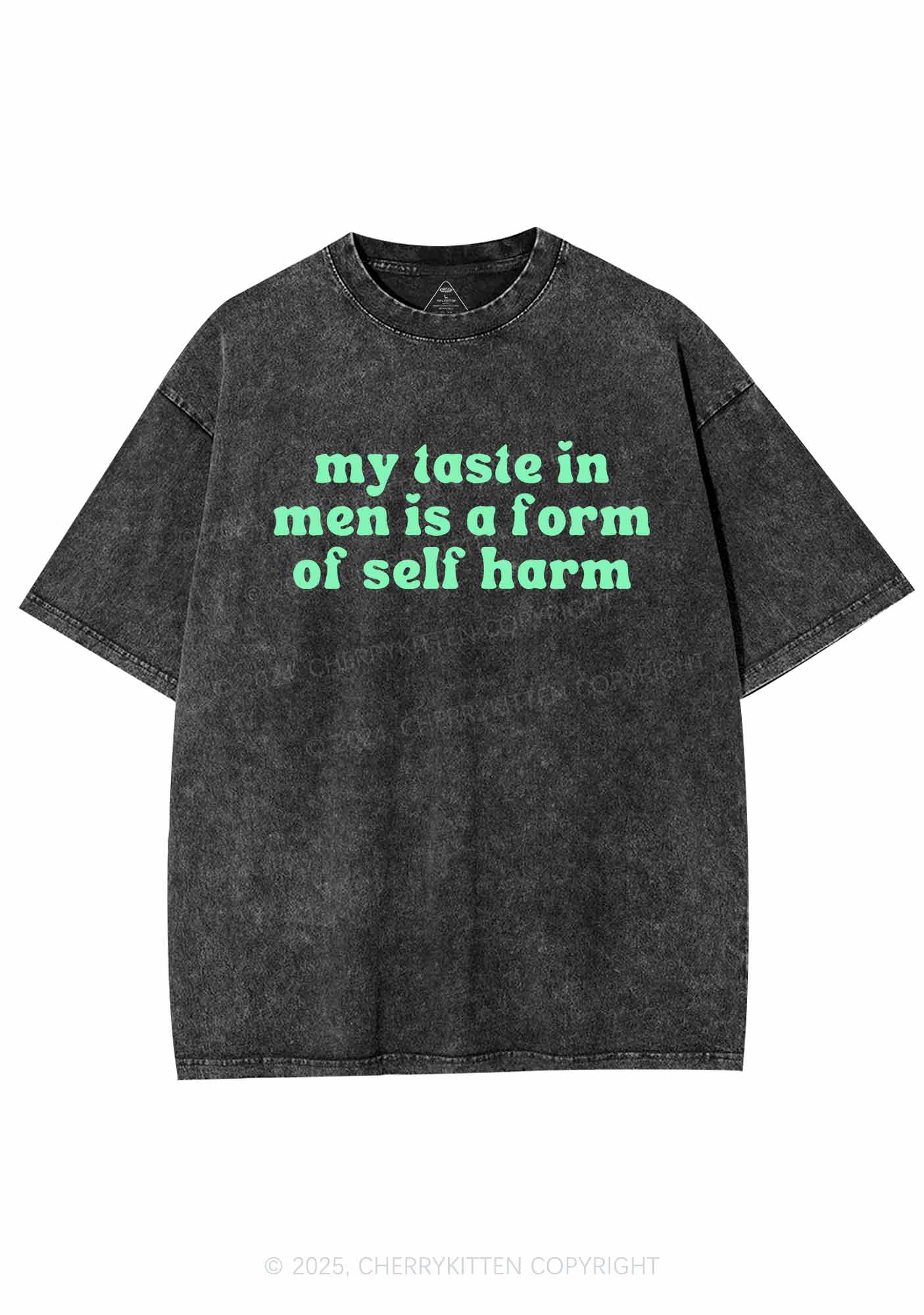 My Taste In Men Y2K Shirts Washed Tee Cherrykitten - Image 3