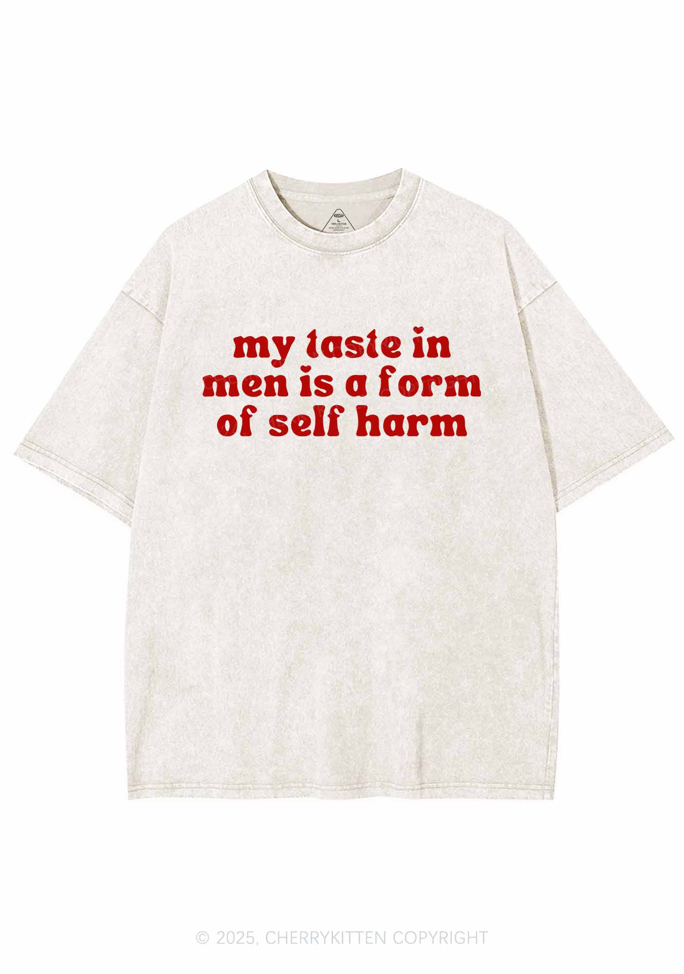 My Taste In Men Y2K Shirts Washed Tee Cherrykitten - Image 4