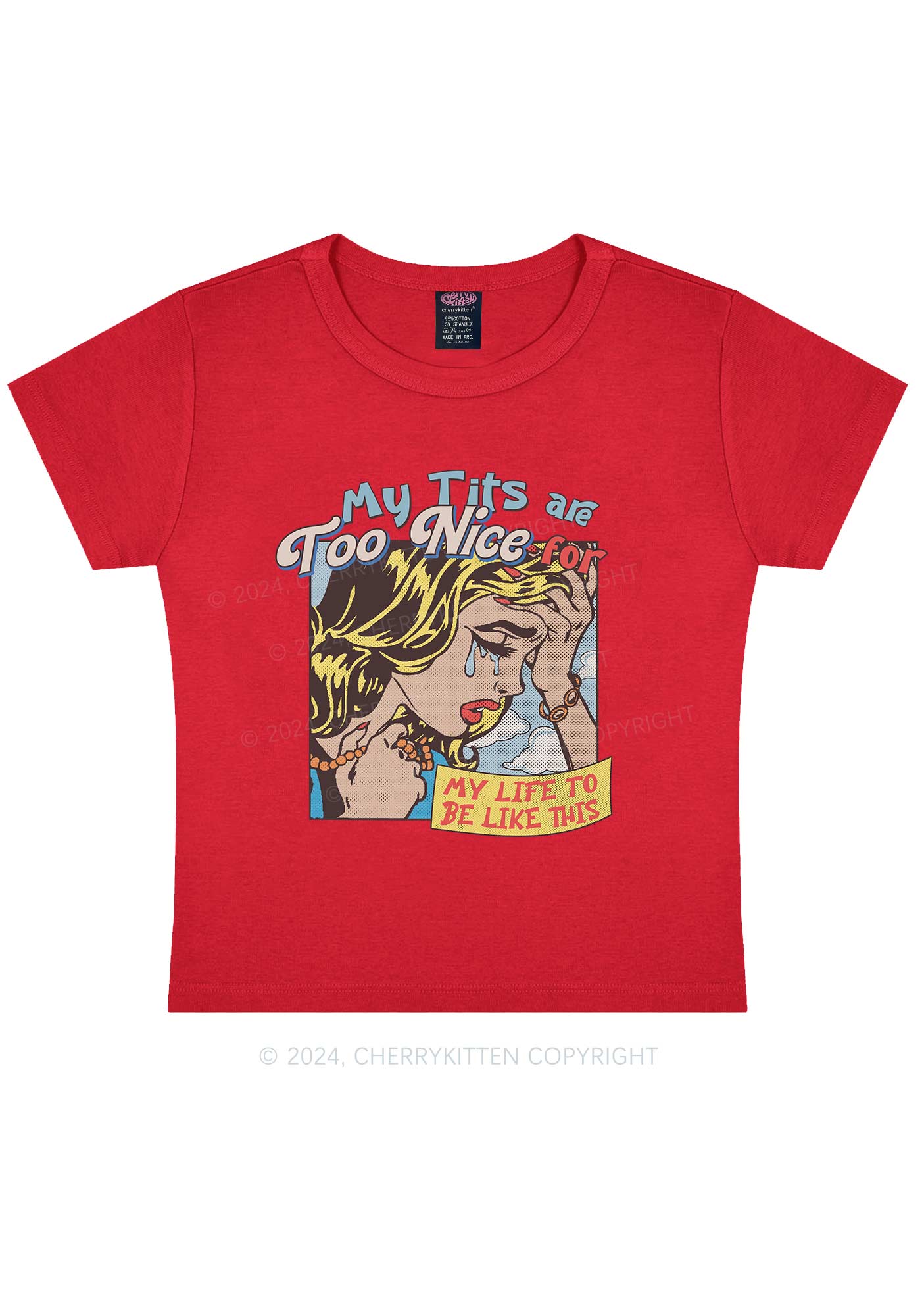 My Txts Too Nice Y2K Baby Tee Cherrykitten - Image 10