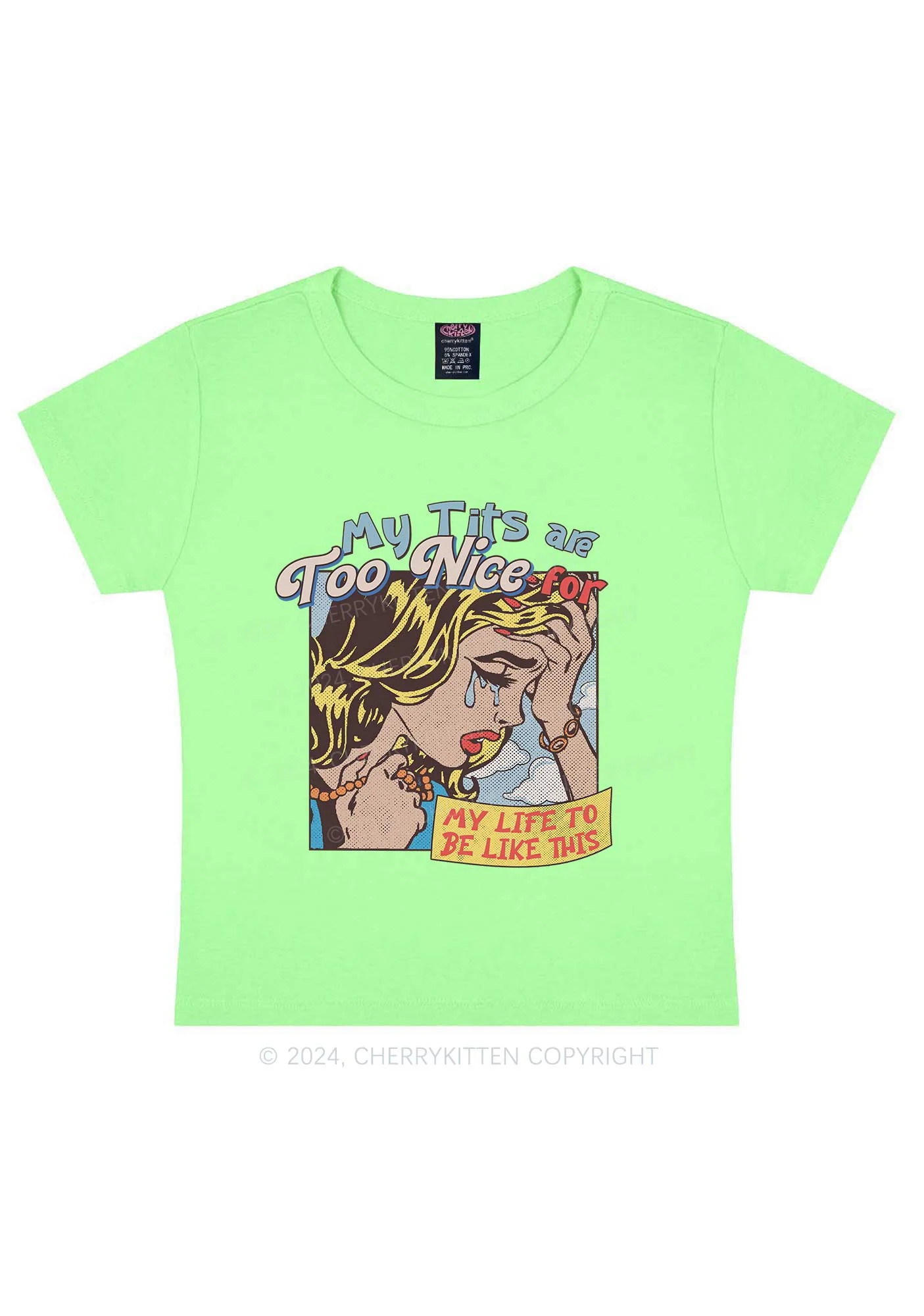 My Txts Too Nice Y2K Baby Tee Cherrykitten - Image 12