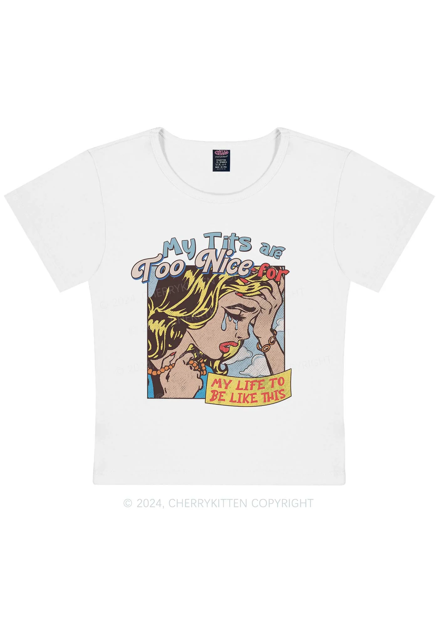My Txts Too Nice Y2K Baby Tee Cherrykitten - Image 4