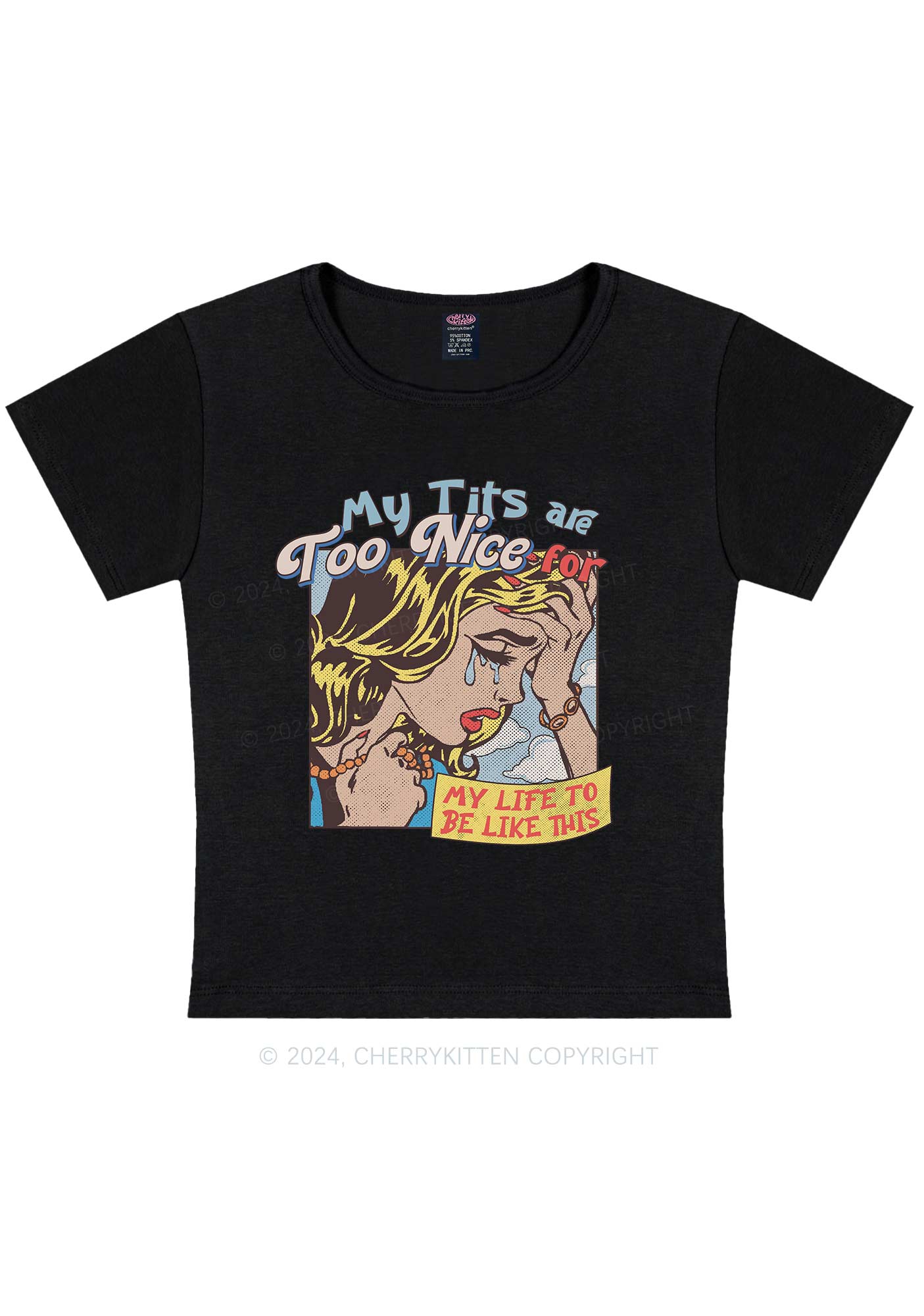 My Txts Too Nice Y2K Baby Tee Cherrykitten - Image 5