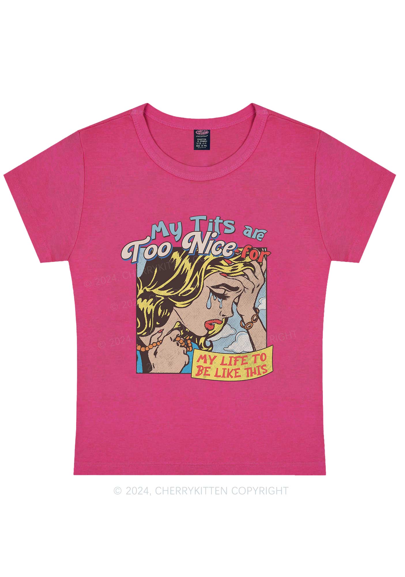 My Txts Too Nice Y2K Baby Tee Cherrykitten - Image 7