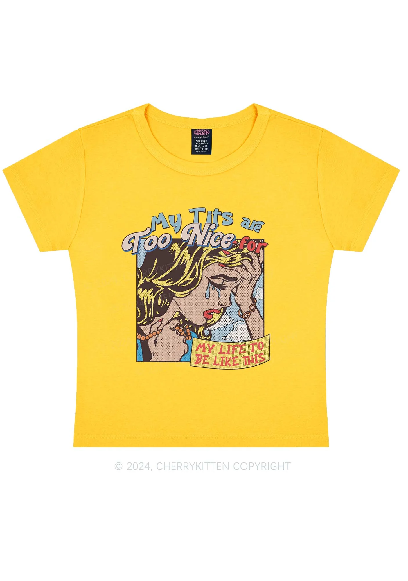 My Txts Too Nice Y2K Baby Tee Cherrykitten - Image 8