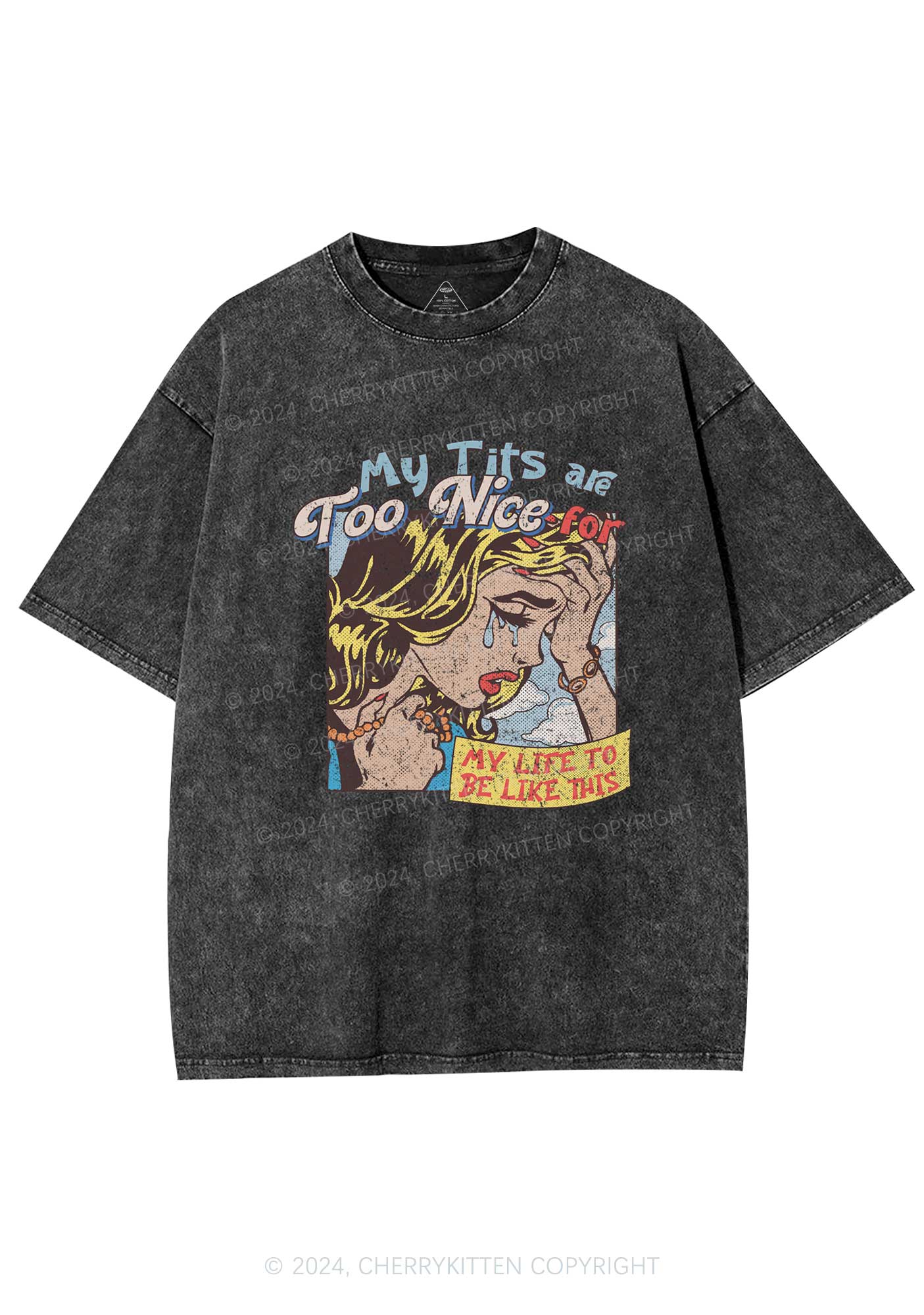 My Txts Too Nice Y2K Washed Tee Cherrykitten - Image 3